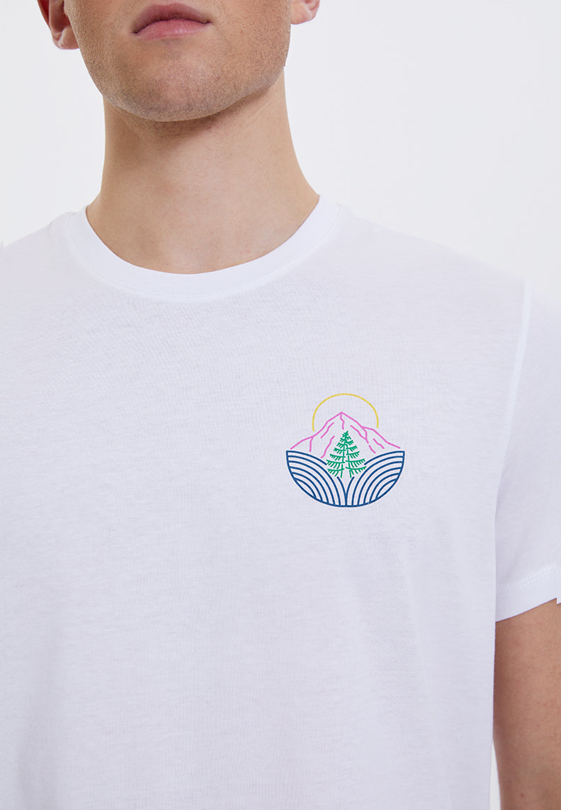 WMLINE MOUNTAIN TEE in het wit