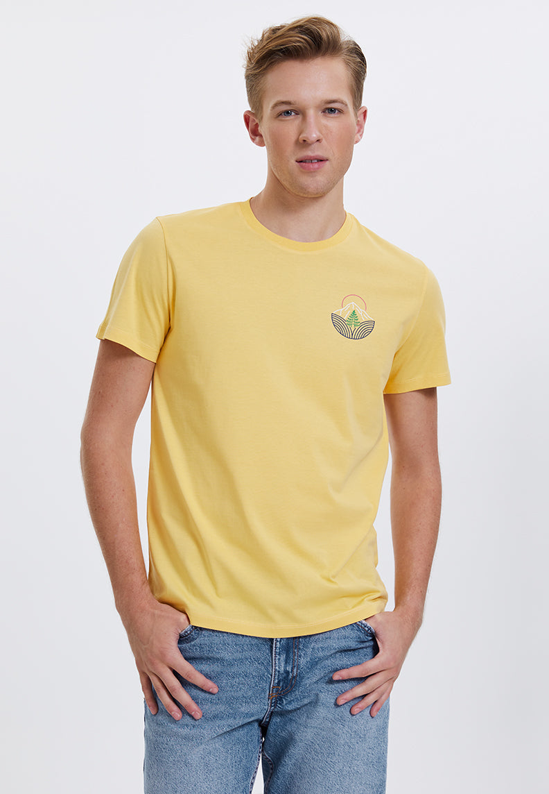 WMLINE MOUNTAIN TEE in Cornsilk