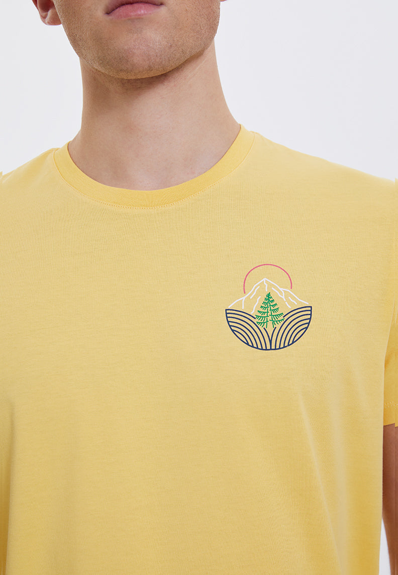 WMLINE MOUNTAIN TEE in Cornsilk