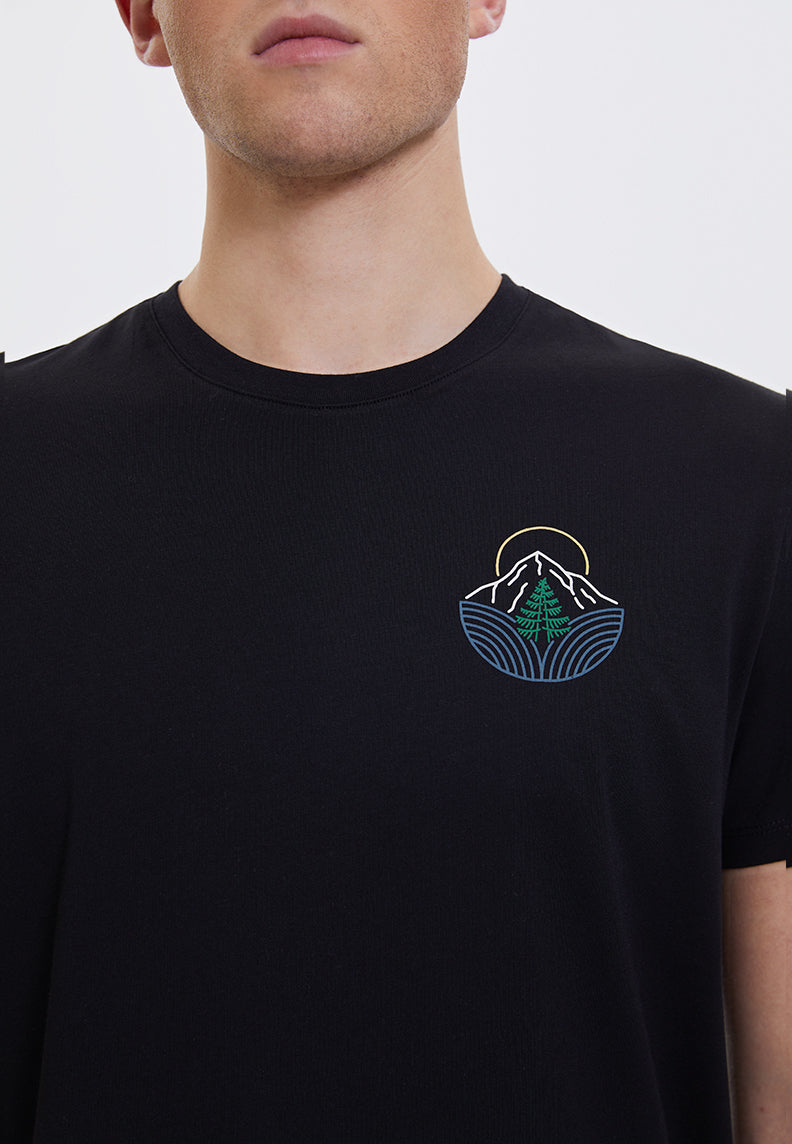 WMLINE MOUNTAIN TEE in Black