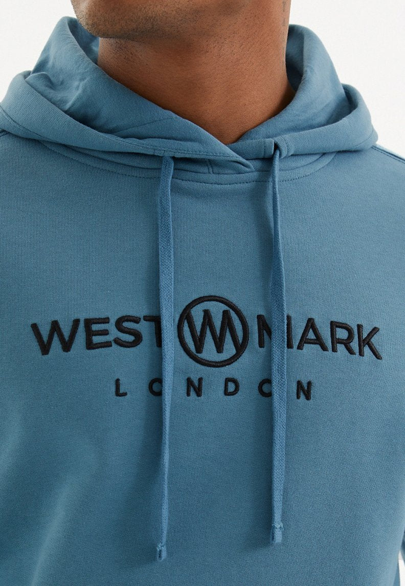 SIGNATURE HOODIE mit TASCHE in Ägäisblau