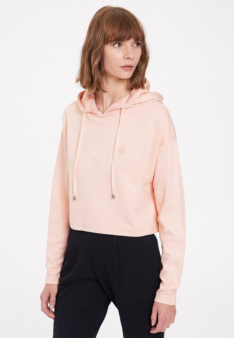 ESSENTIALS CROPPED HOODIE in Peachy Keen