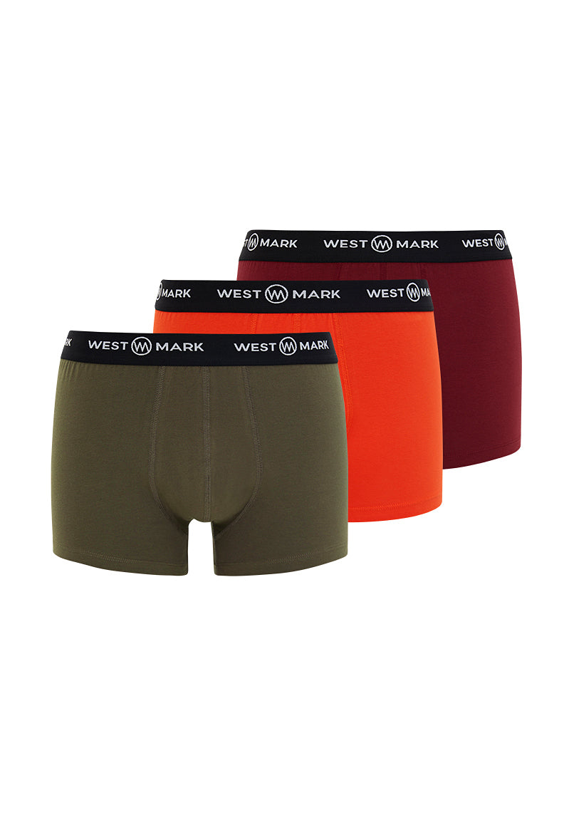 OSCAR TRUNK 3ER-PACK in Orange, Khaki, Bordeaux