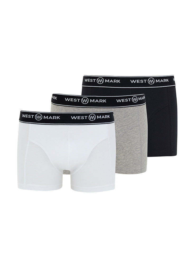 ATLAS TRUNK 3-PACK in Black, White, Grey Melange