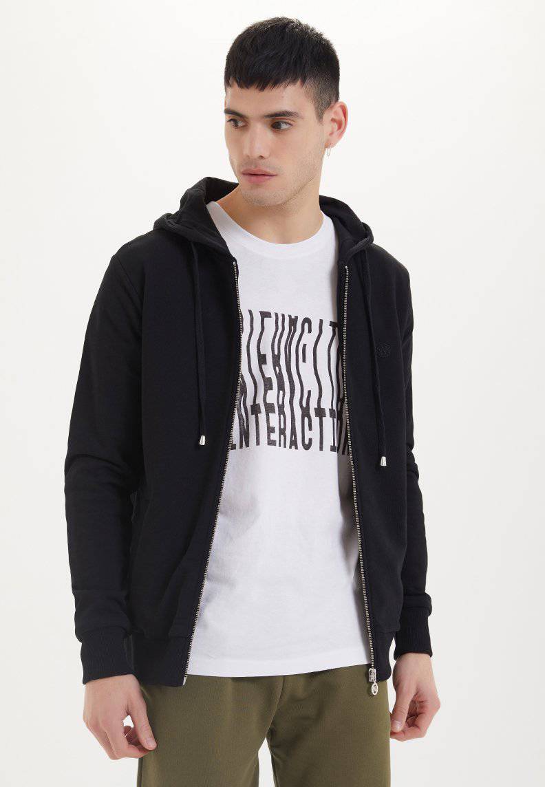 Essentials Organic Cotton Zip Hoodie in Black