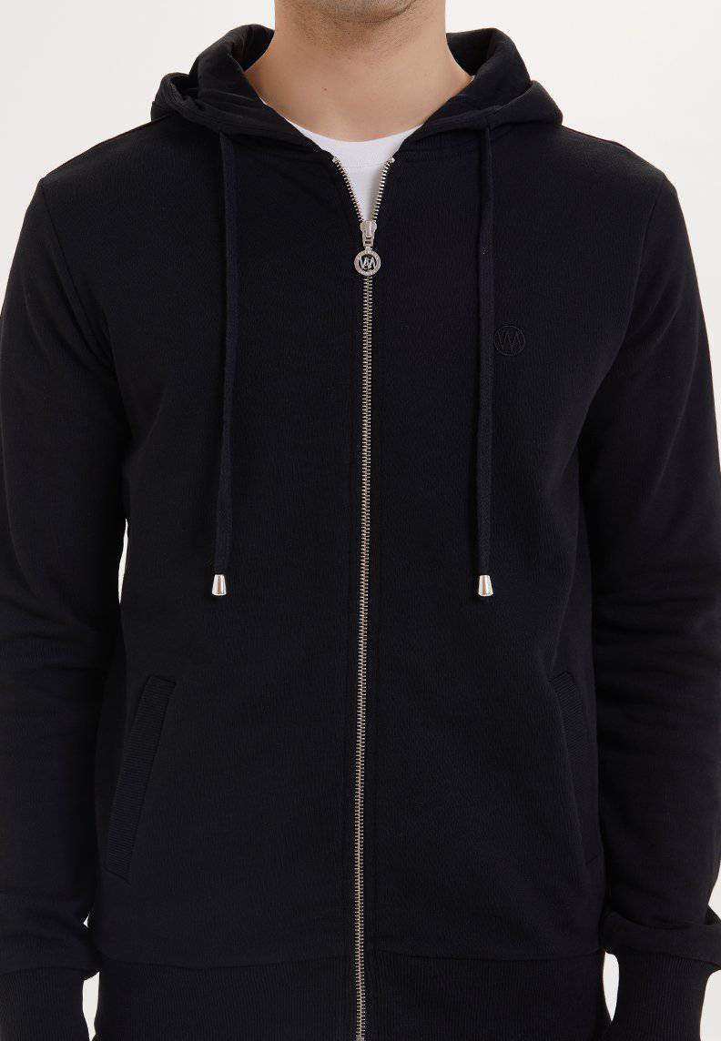 Essentials Organic Cotton Zip Hoodie in Black