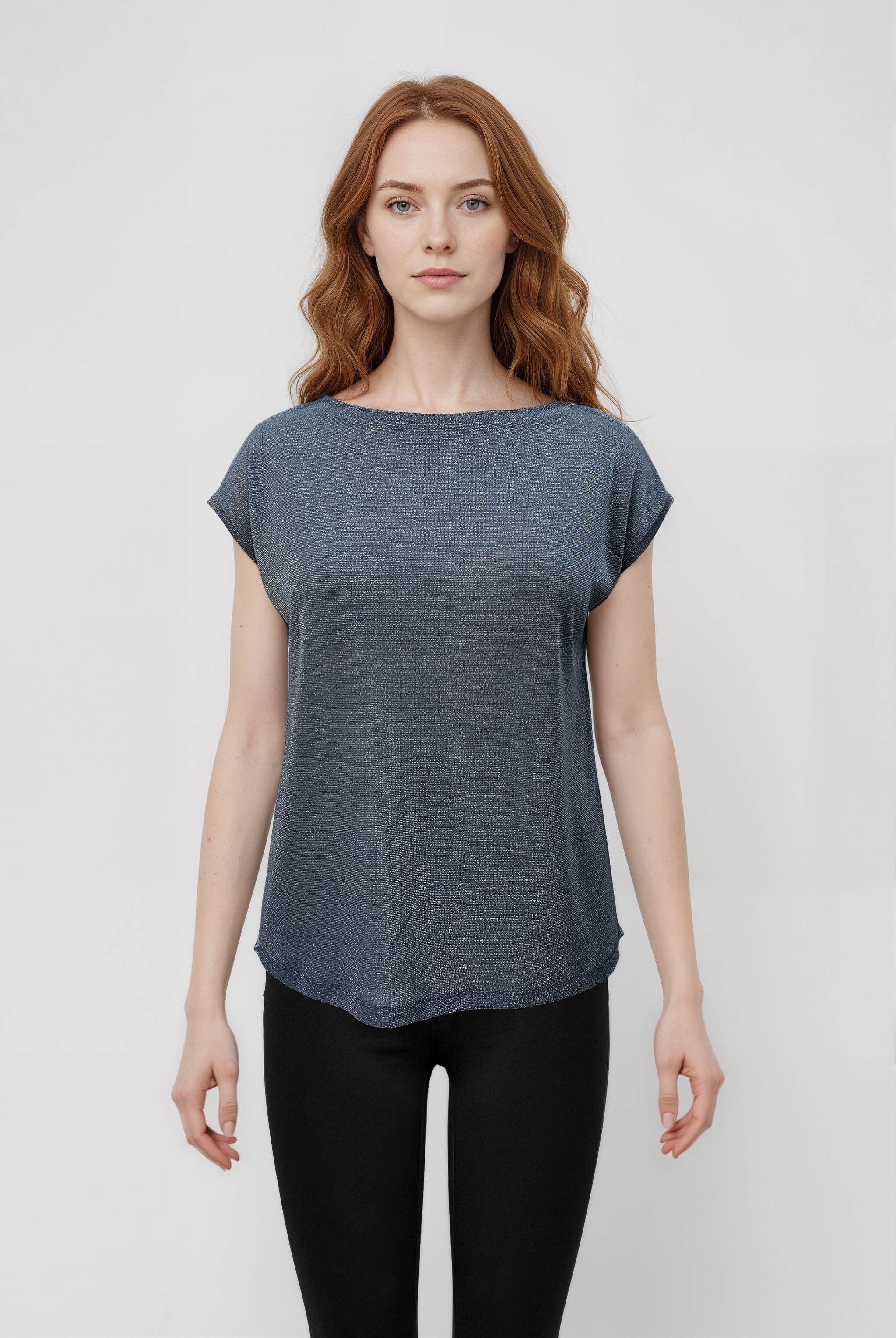 SKY GLITTER S/S TOP in Castlerock