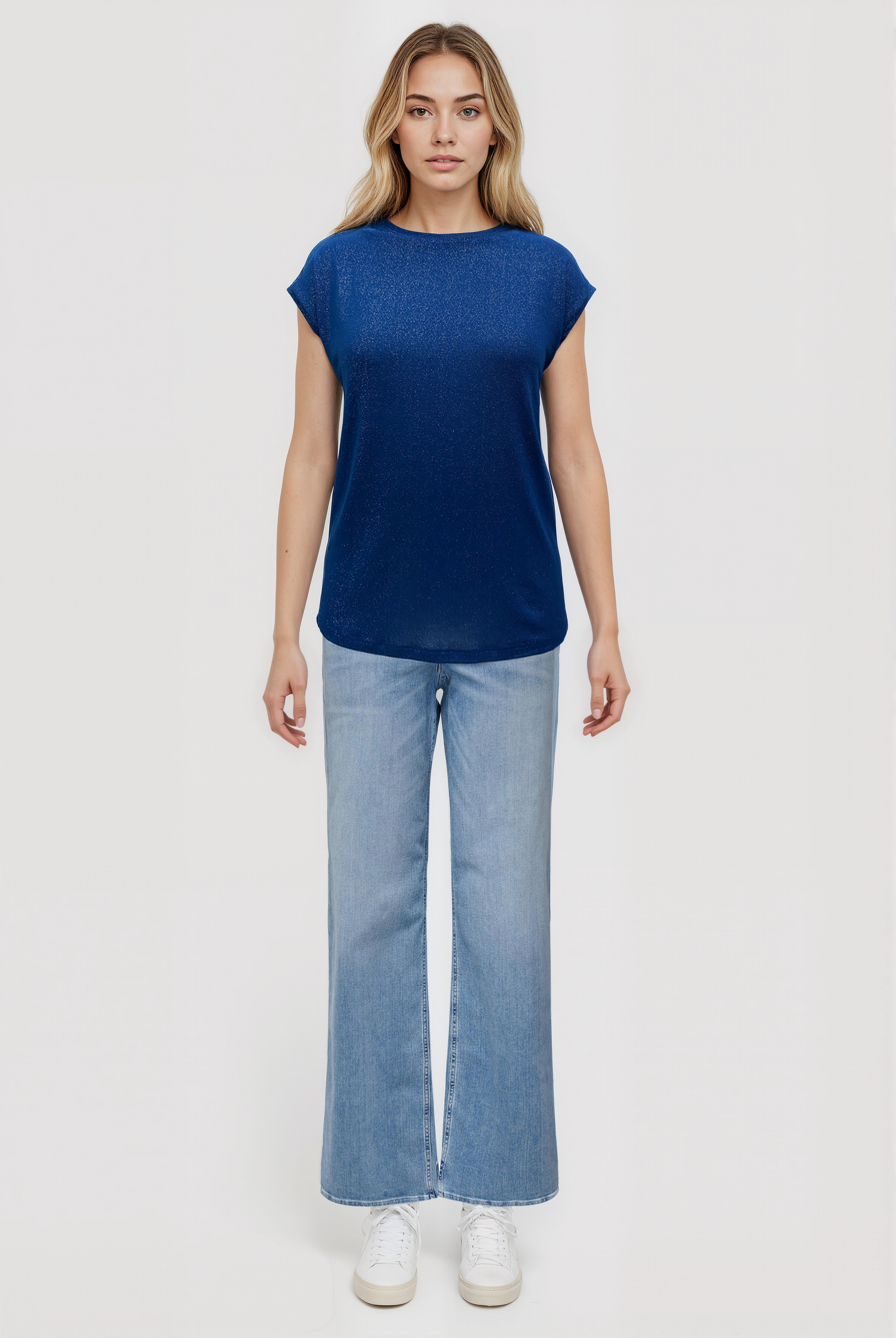 SKY GLITTER S/S TOP in Gibraltar Sea