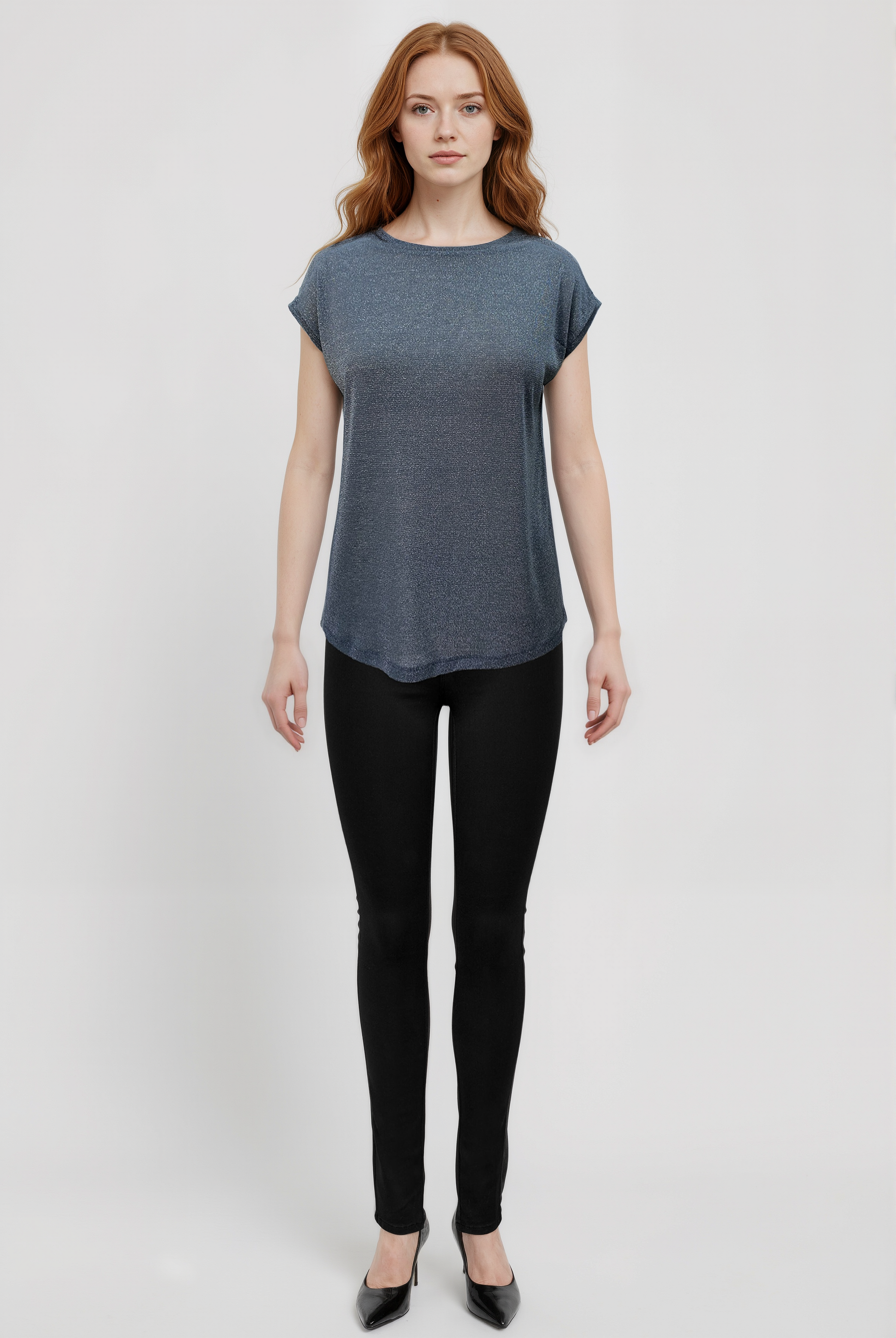 SKY GLITTER S/S TOP in Castlerock