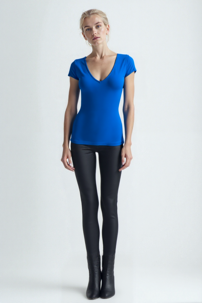 VALLI V-NECK S/S TOP in Hawaian Surf
