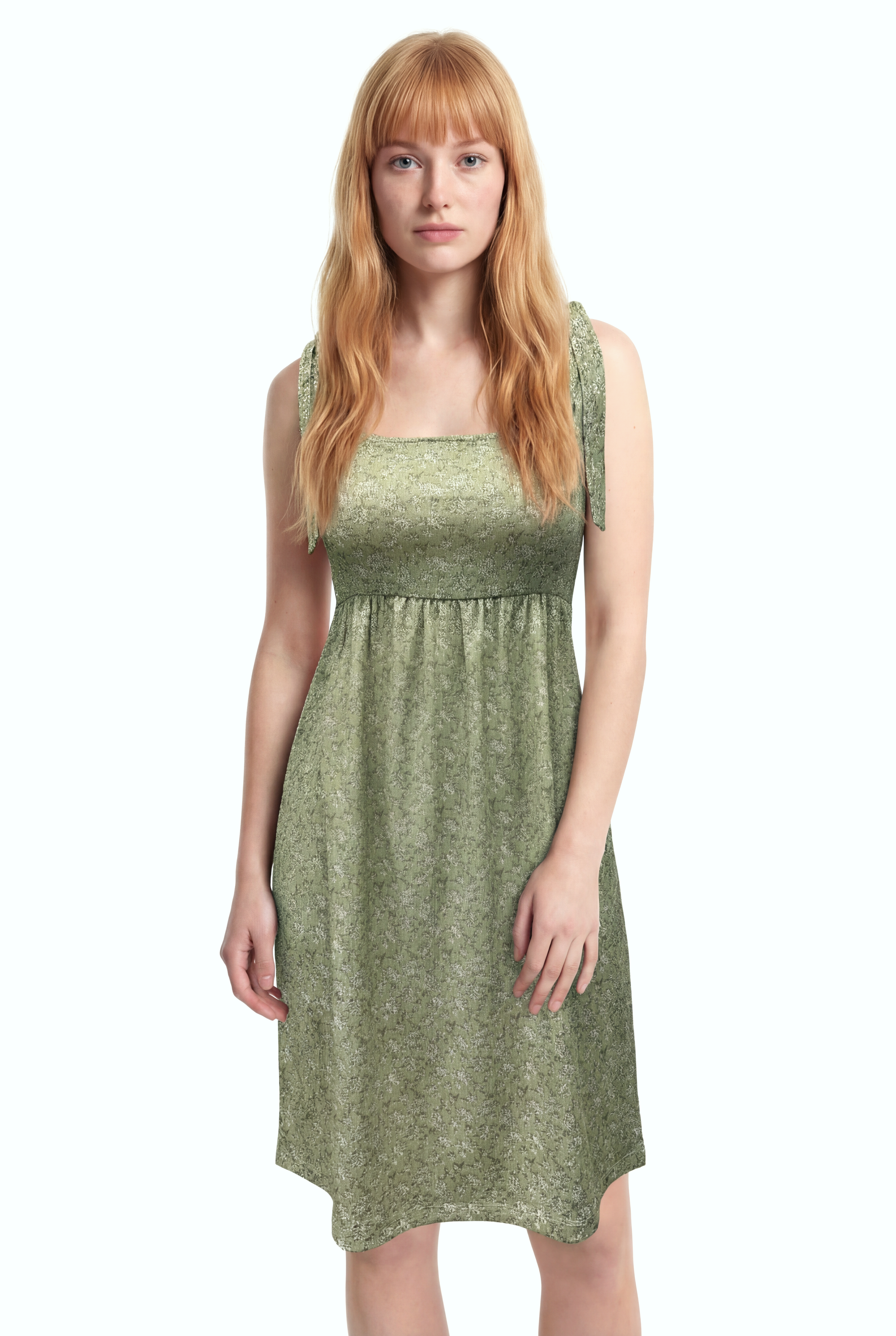 RAQUEL S/L DRESS in Olive AOP