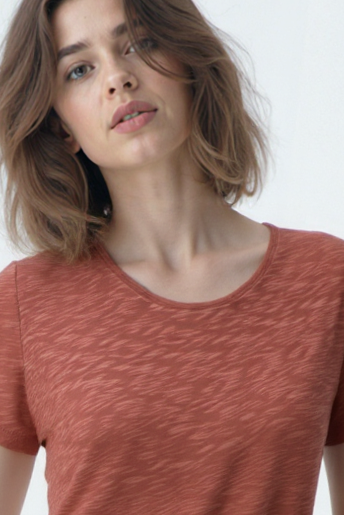 BETTINA S/S TOP in Coral