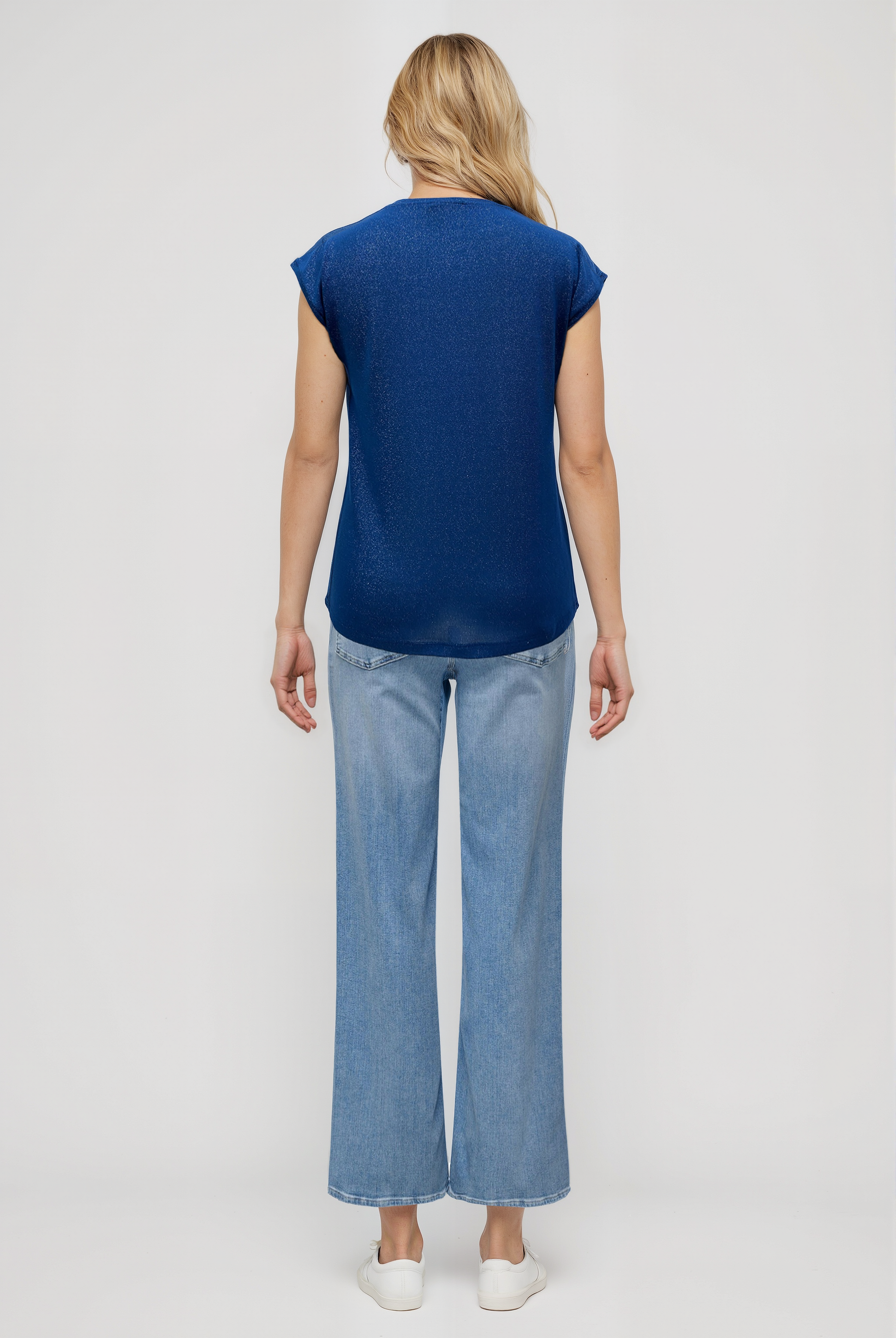 SKY GLITTER S/S TOP in Gibraltar Sea