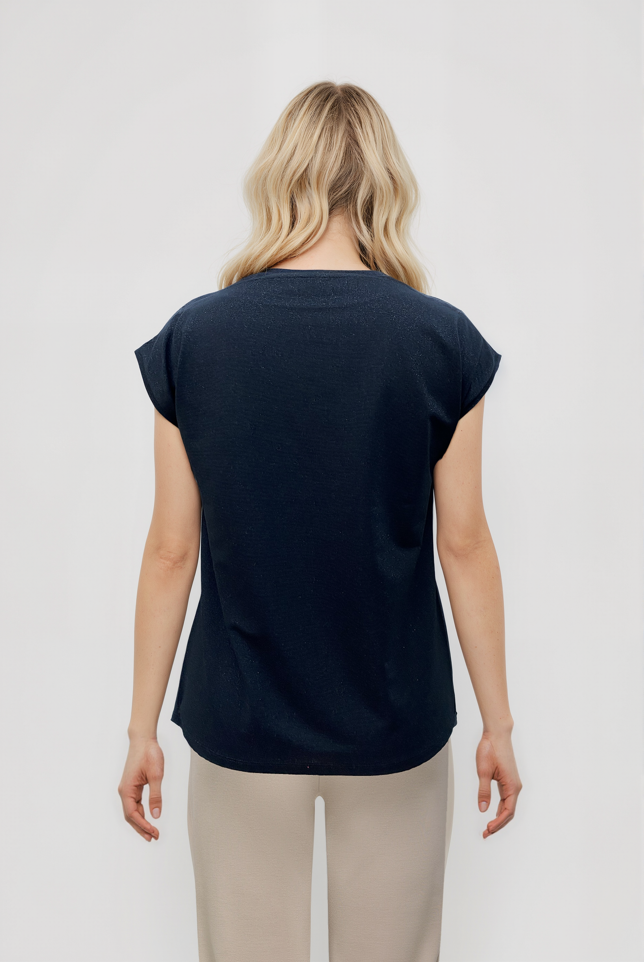 SKY GLITTER S/S TOP in Black