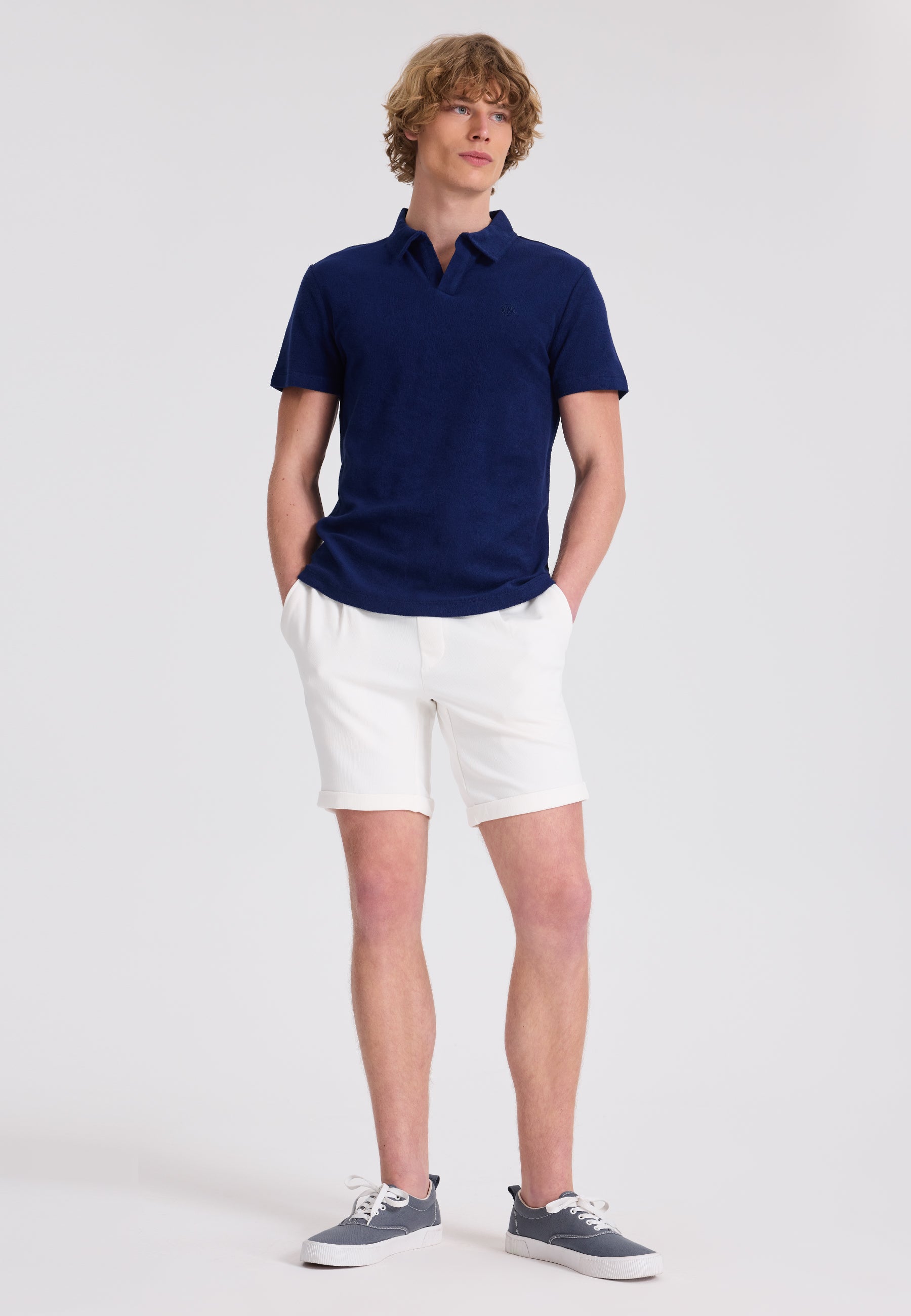 BREEZE TOWELLING POLO SHIRT in Naval Academy