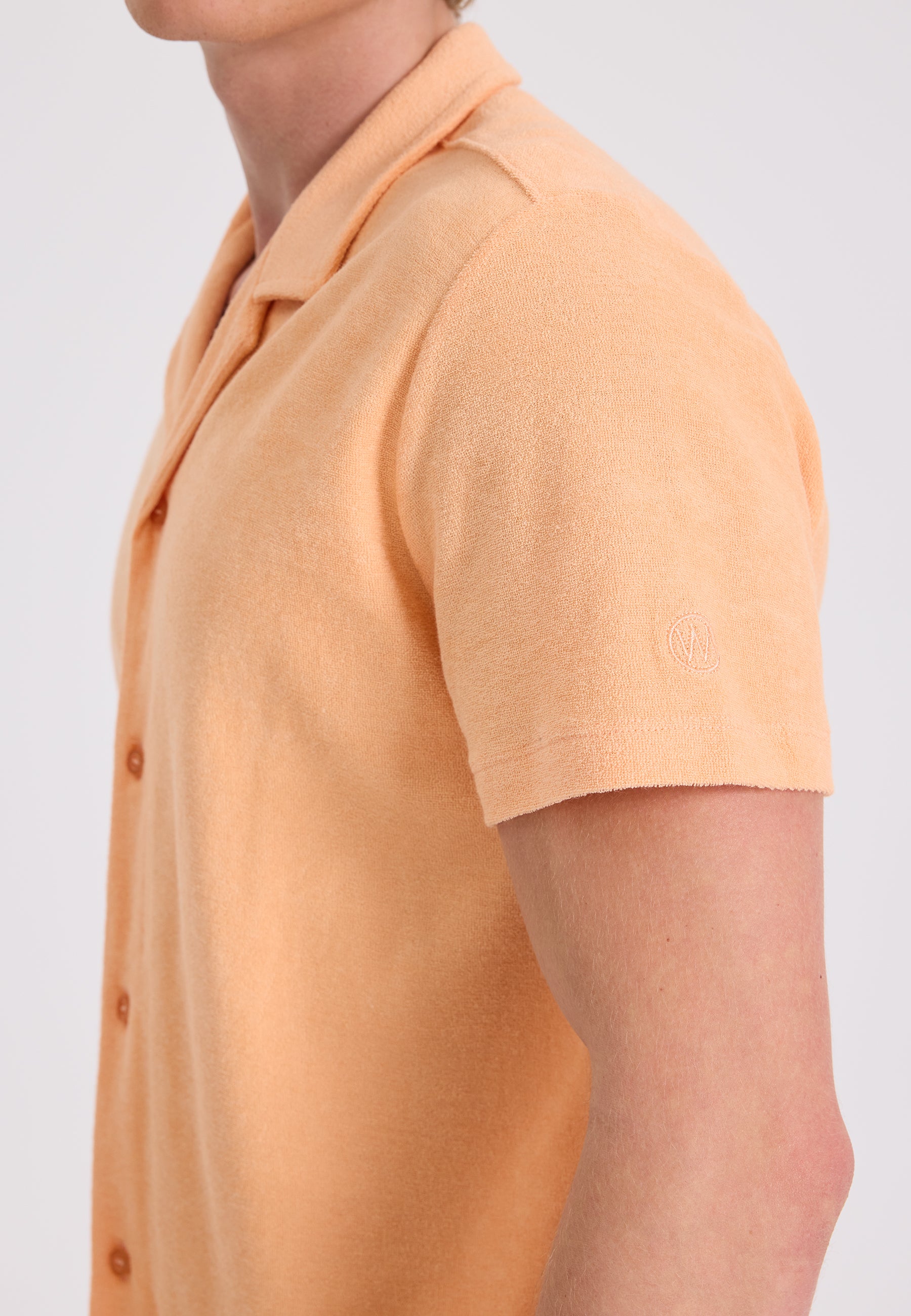 BREEZE TERRY TOWELLING S/S SHIRT in Apricot Wash