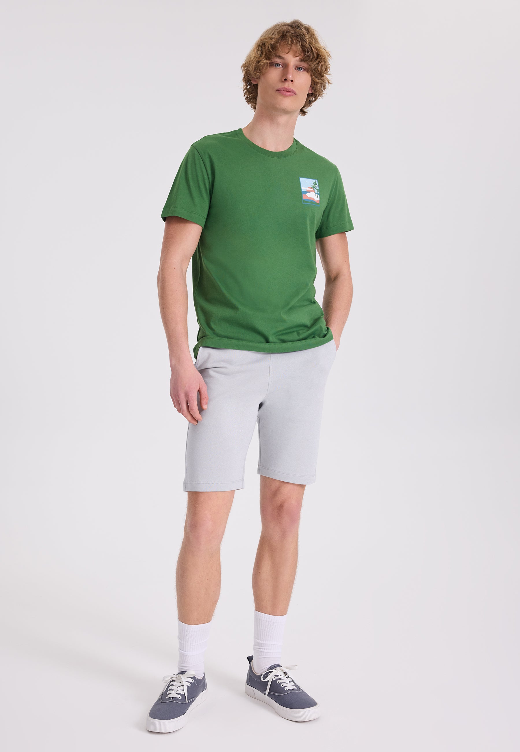 WMBACK SUNSET TEE in Piquant Green