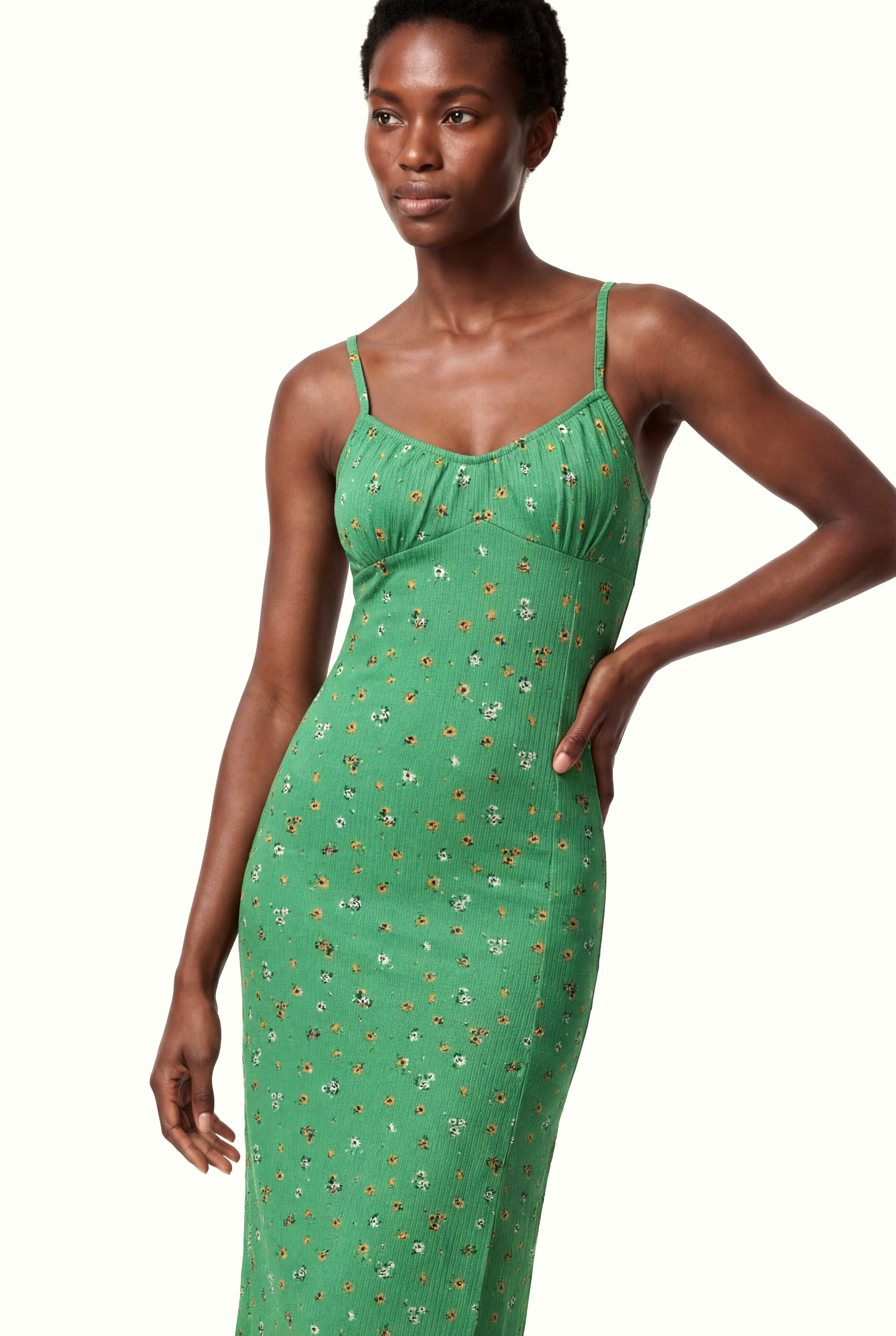 MARTA S/L DRESS in Holly Green