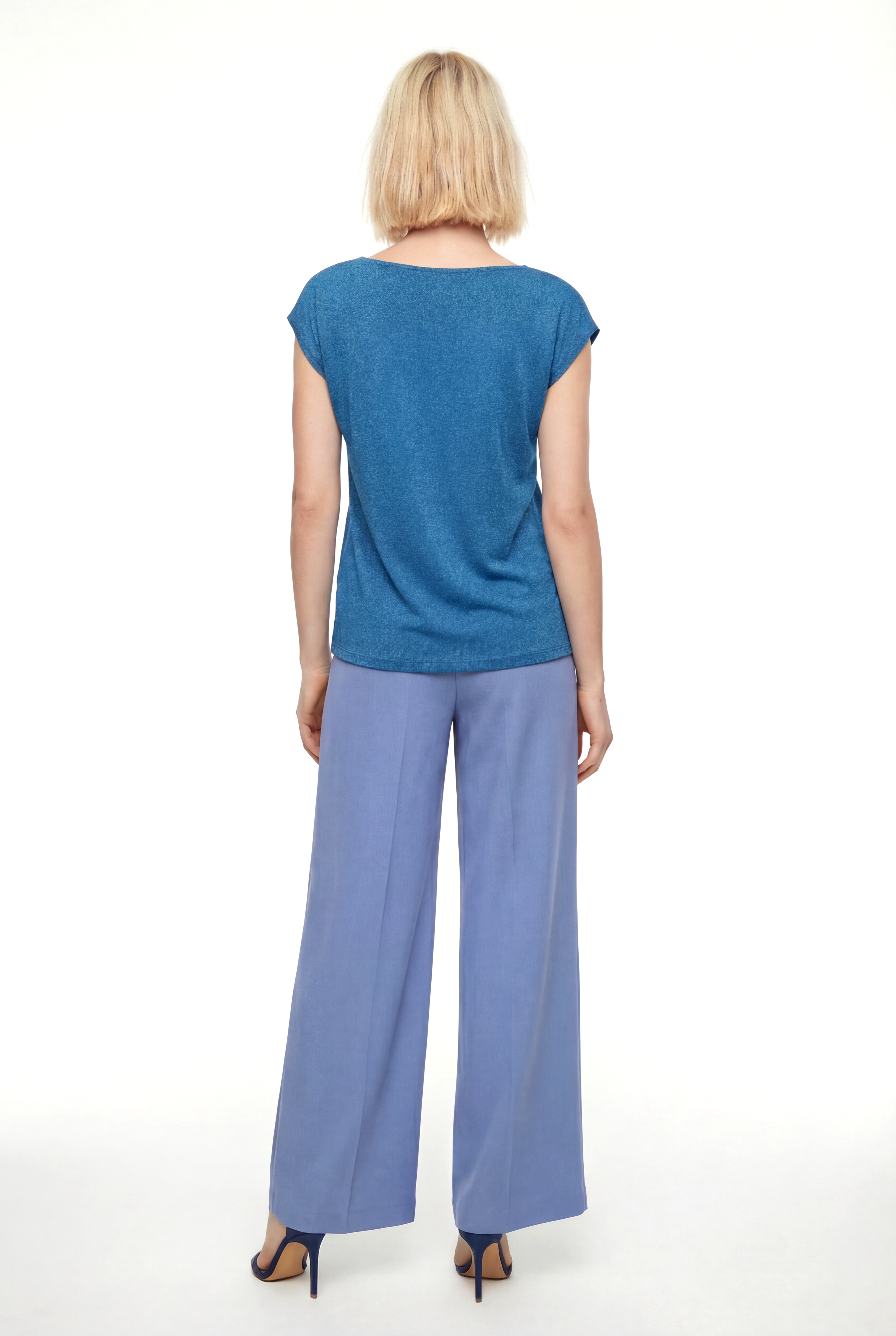 SKY GLITTER S/S TOP in Deep Lagoon