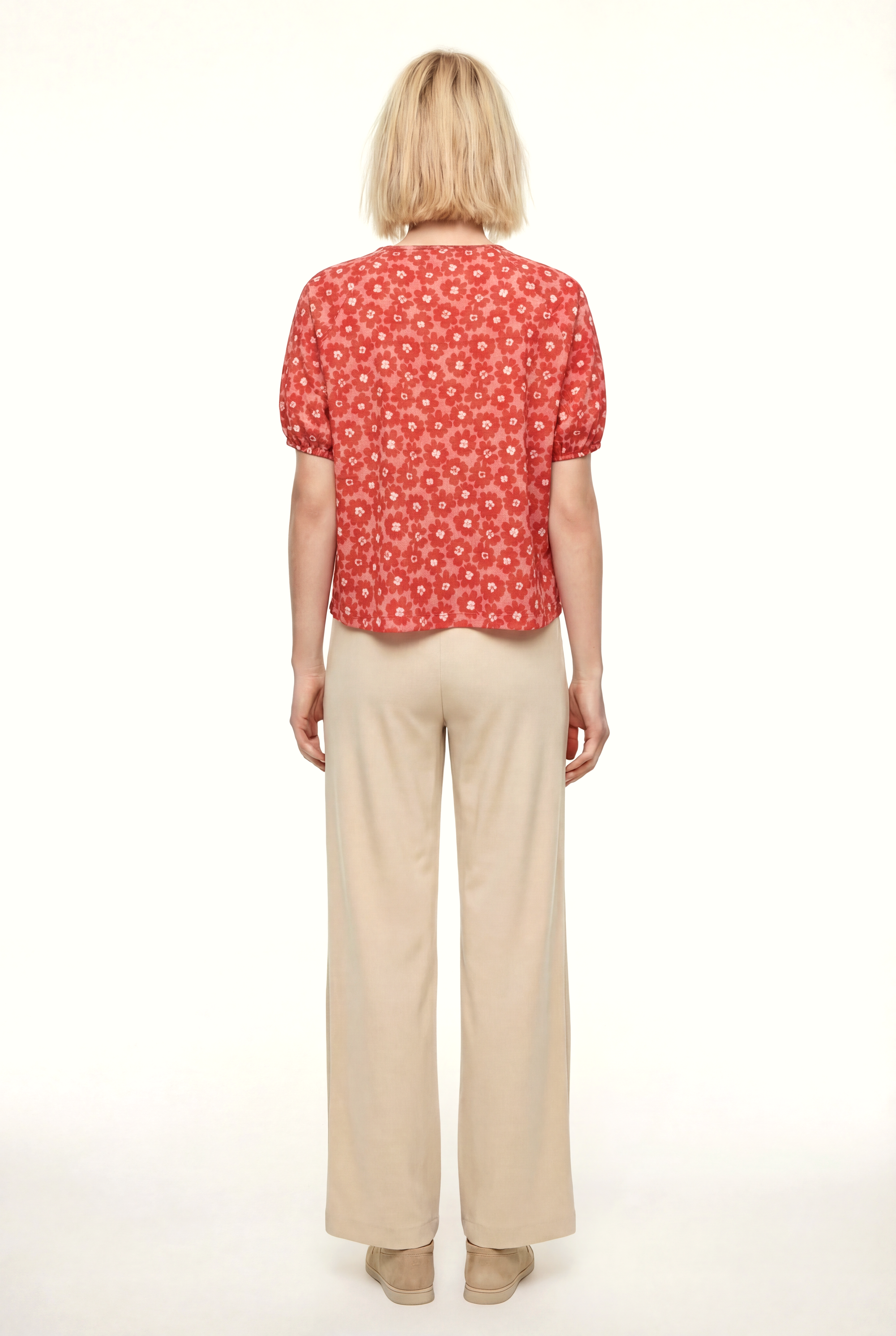 CARMEN CROP TOP in Red AOP