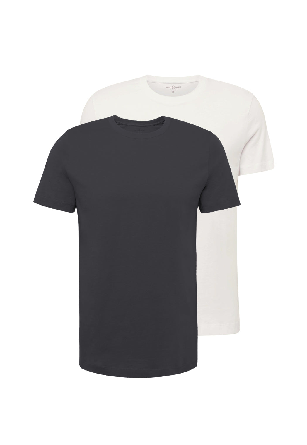 DANIEL O-NECK TEE 2-PACK in Anthracite, White