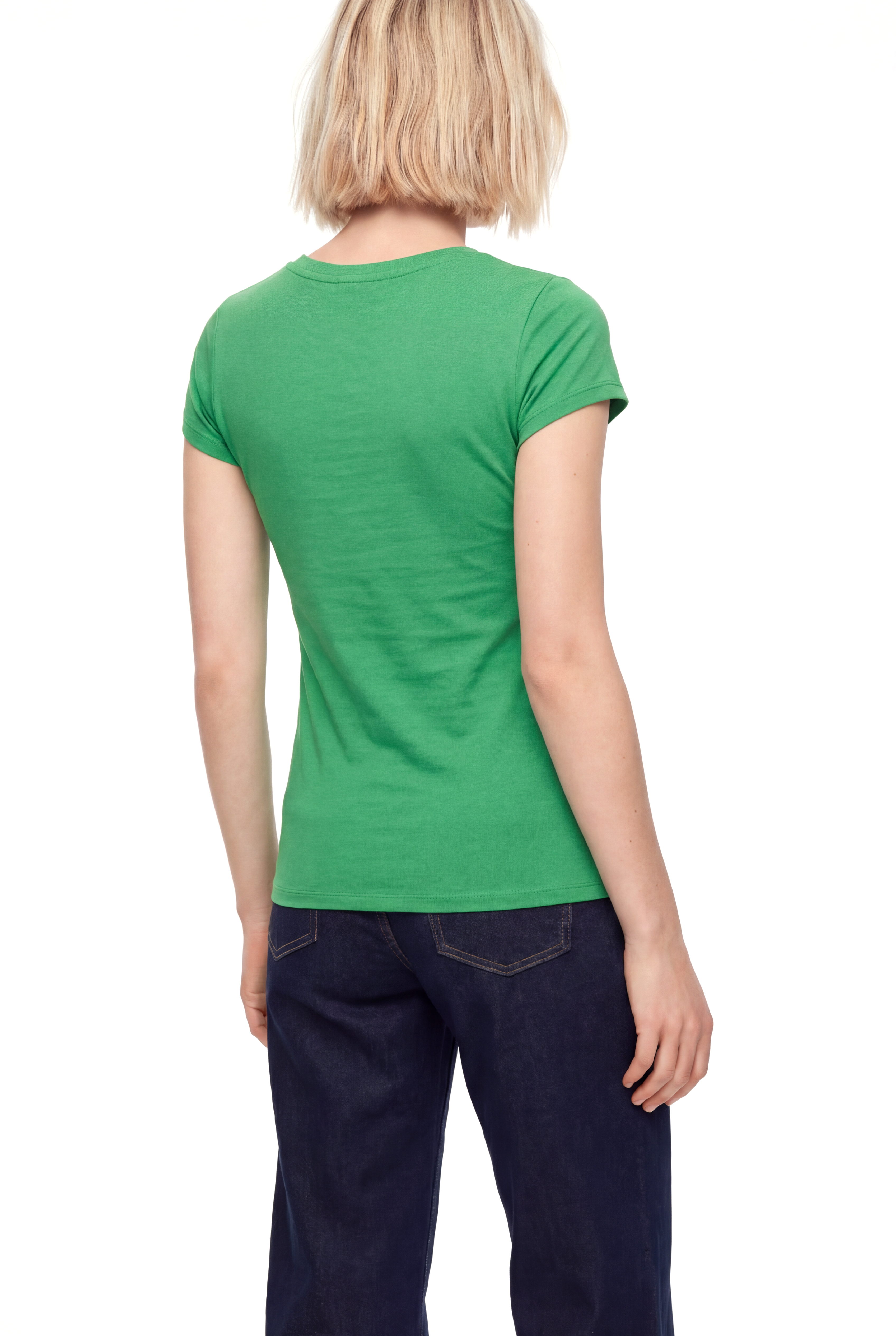 VALLI V-NECK S/S TOP in Bright Green