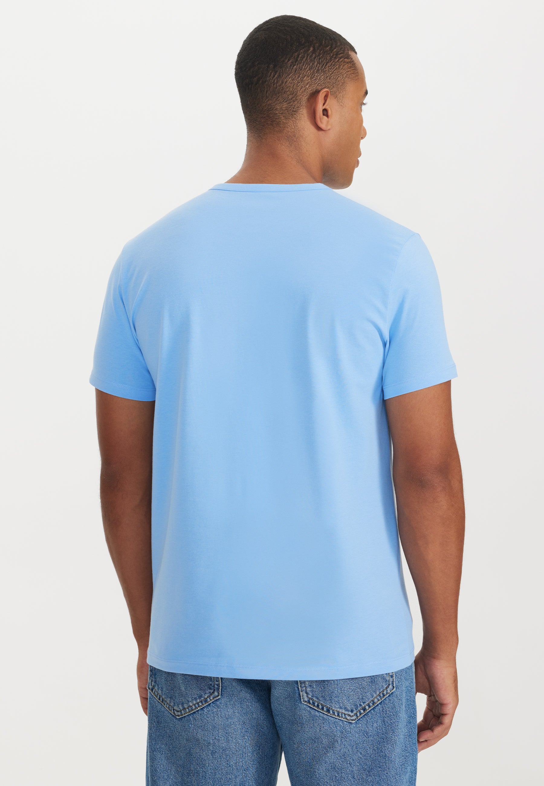 THEO V-NECK TEE in Blue