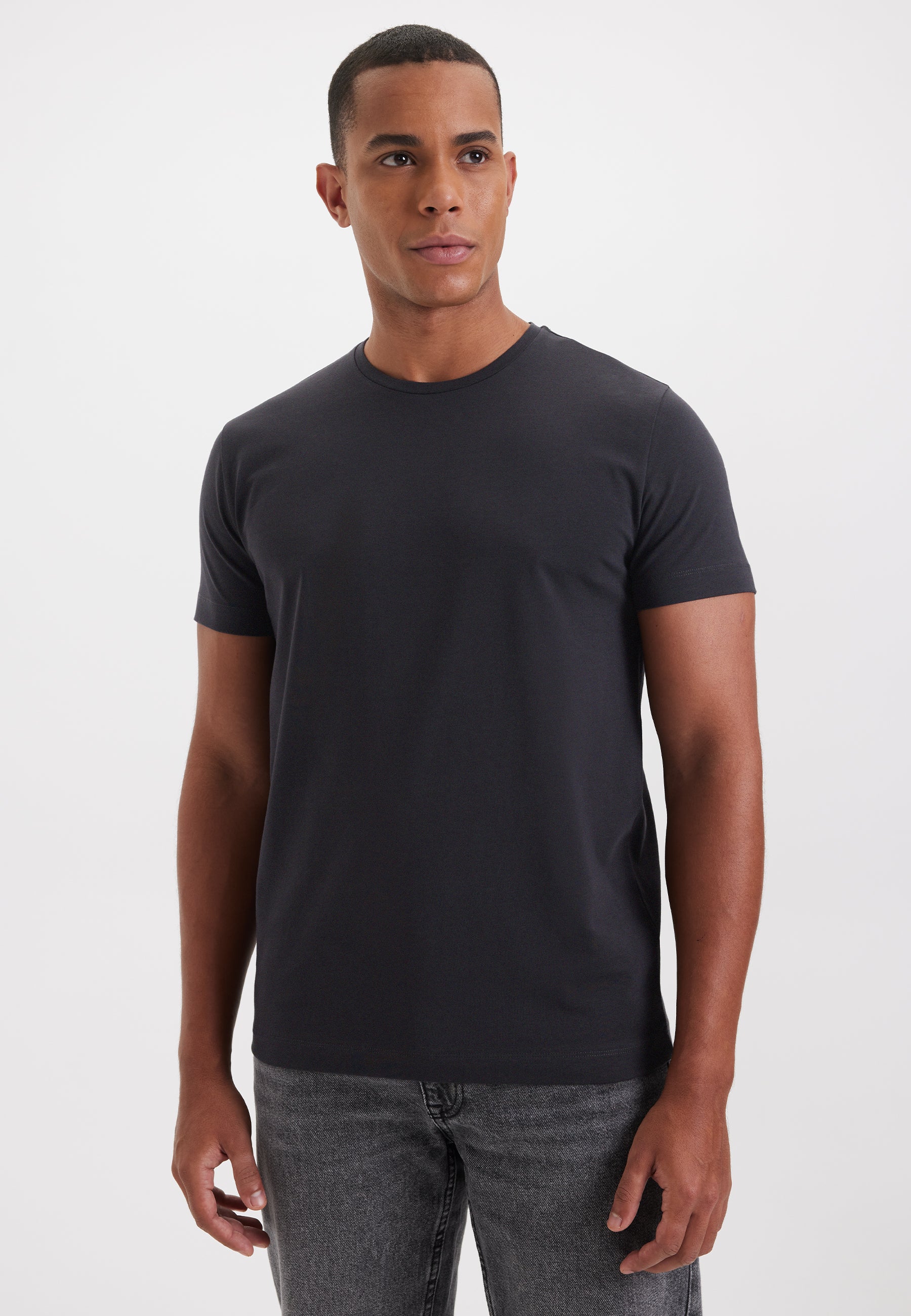 DANIEL O-NECK TEE 2-PACK in Anthracite, White