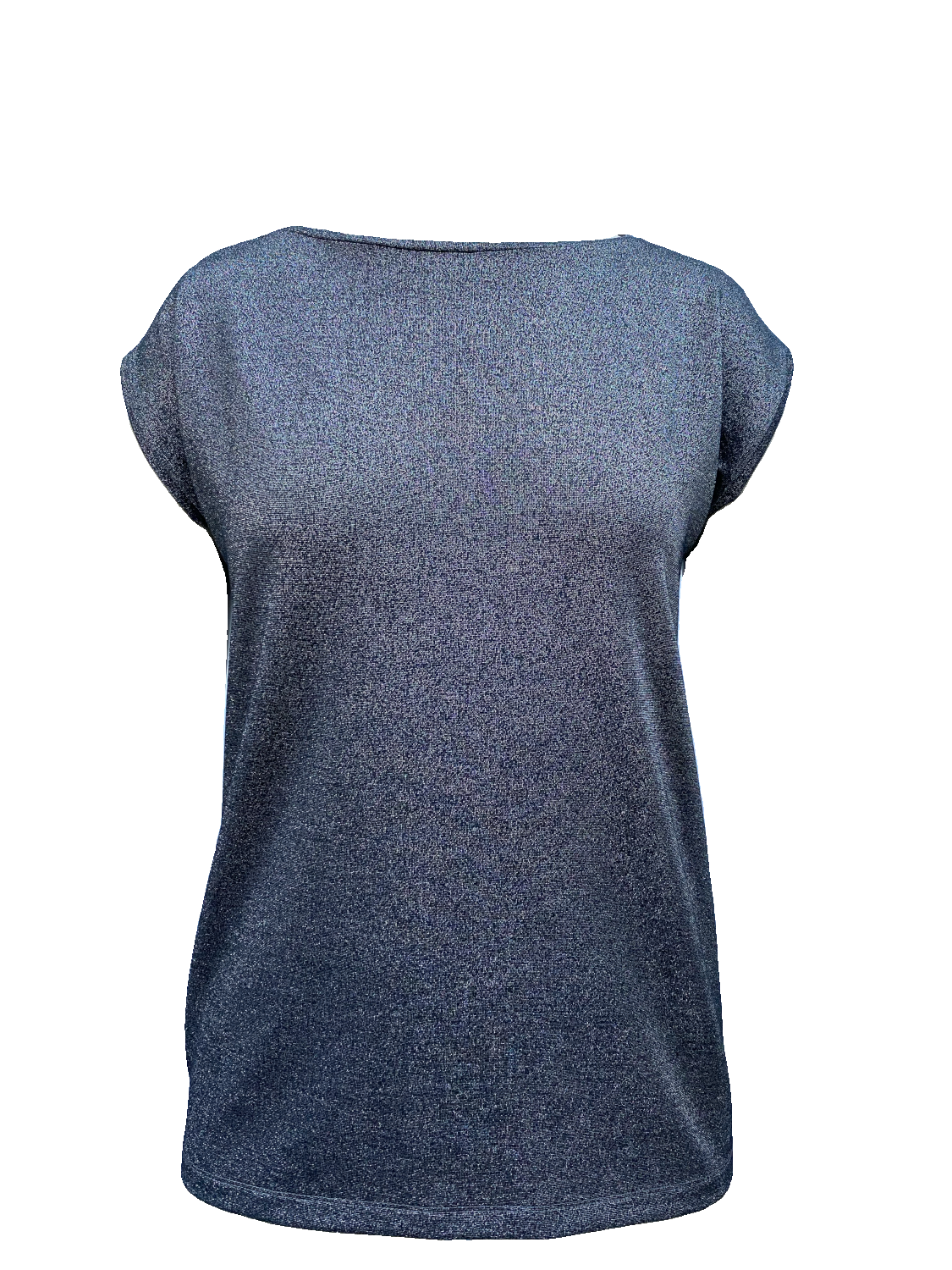 SKY GLITTER S/S TOP in Black /  Silver