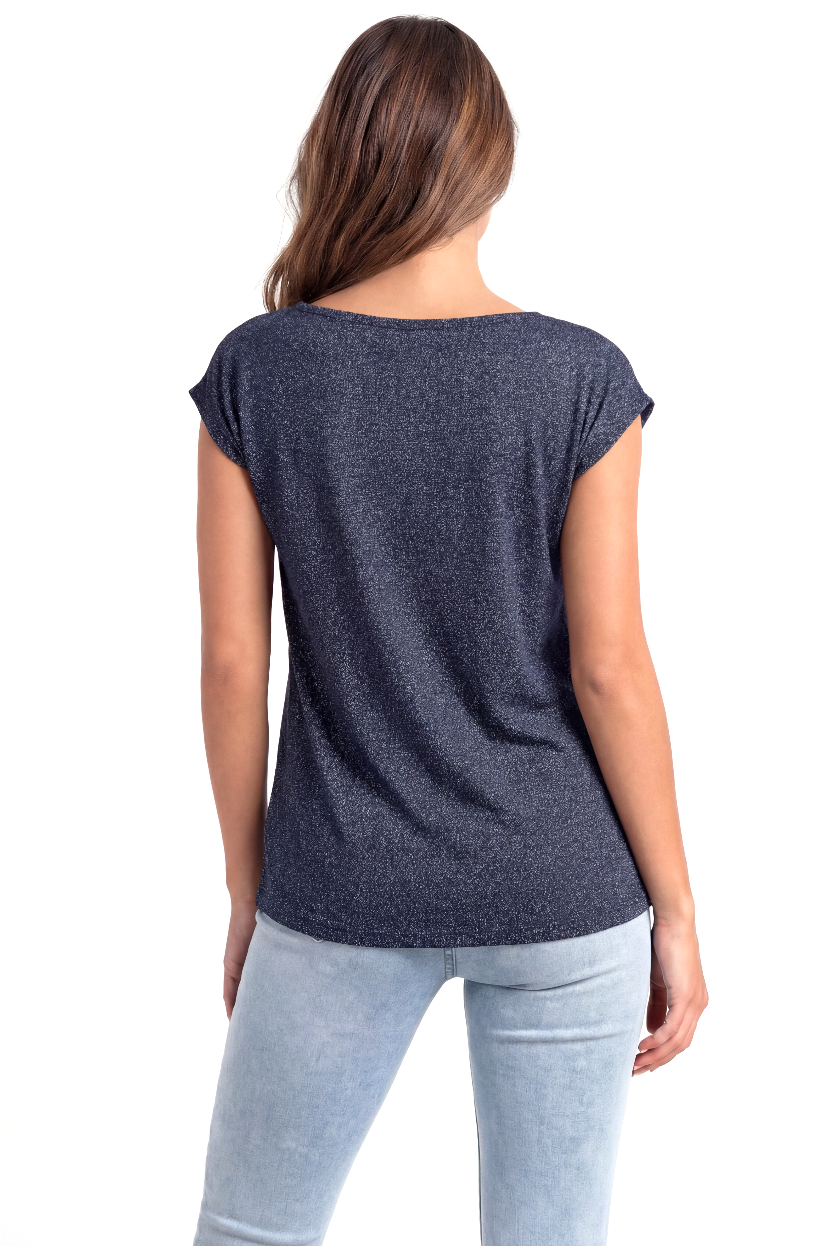 SKY GLITTER S/S TOP in Navy Blazer