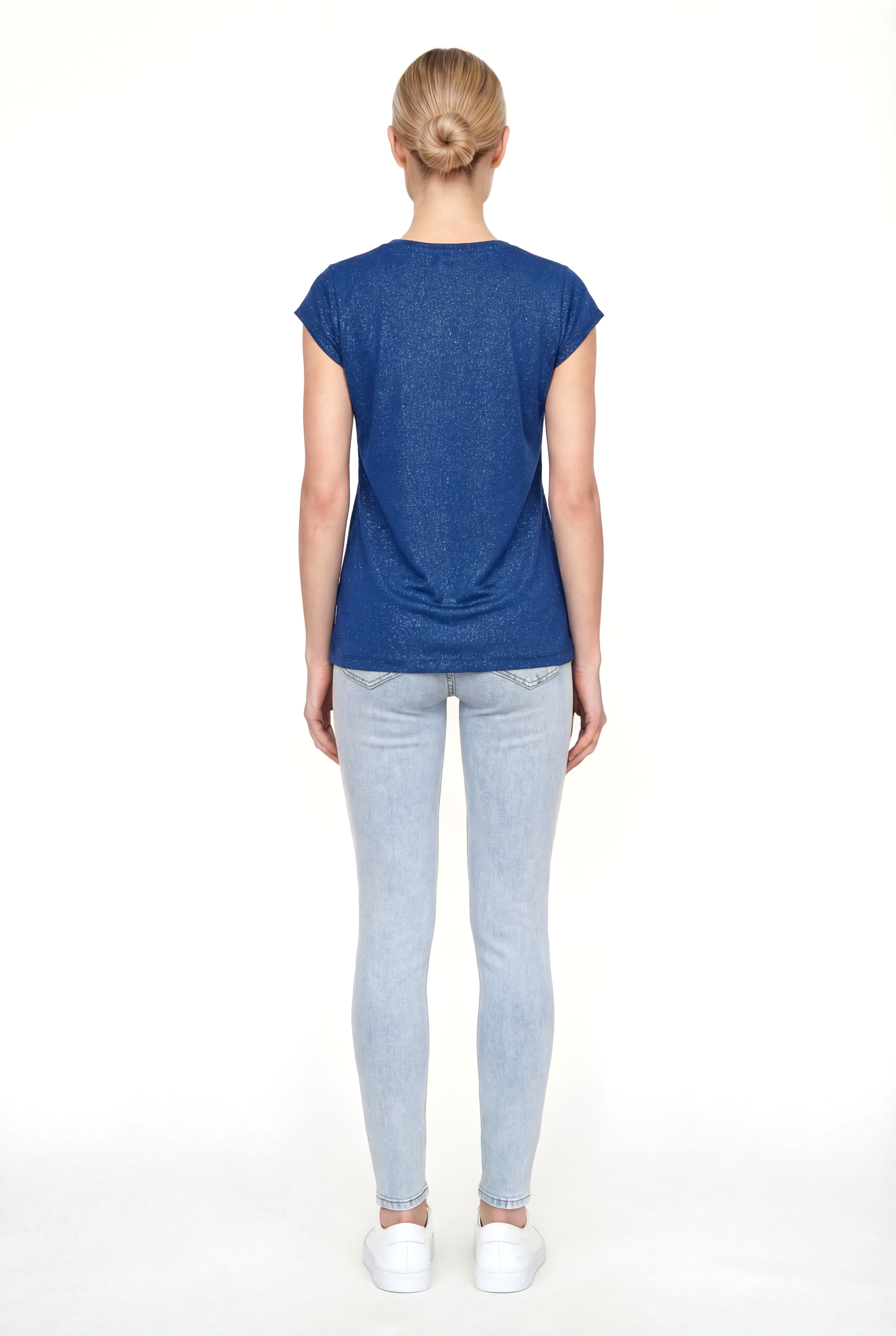 SKY GLITTER S/S TOP in Gibraltar Sea