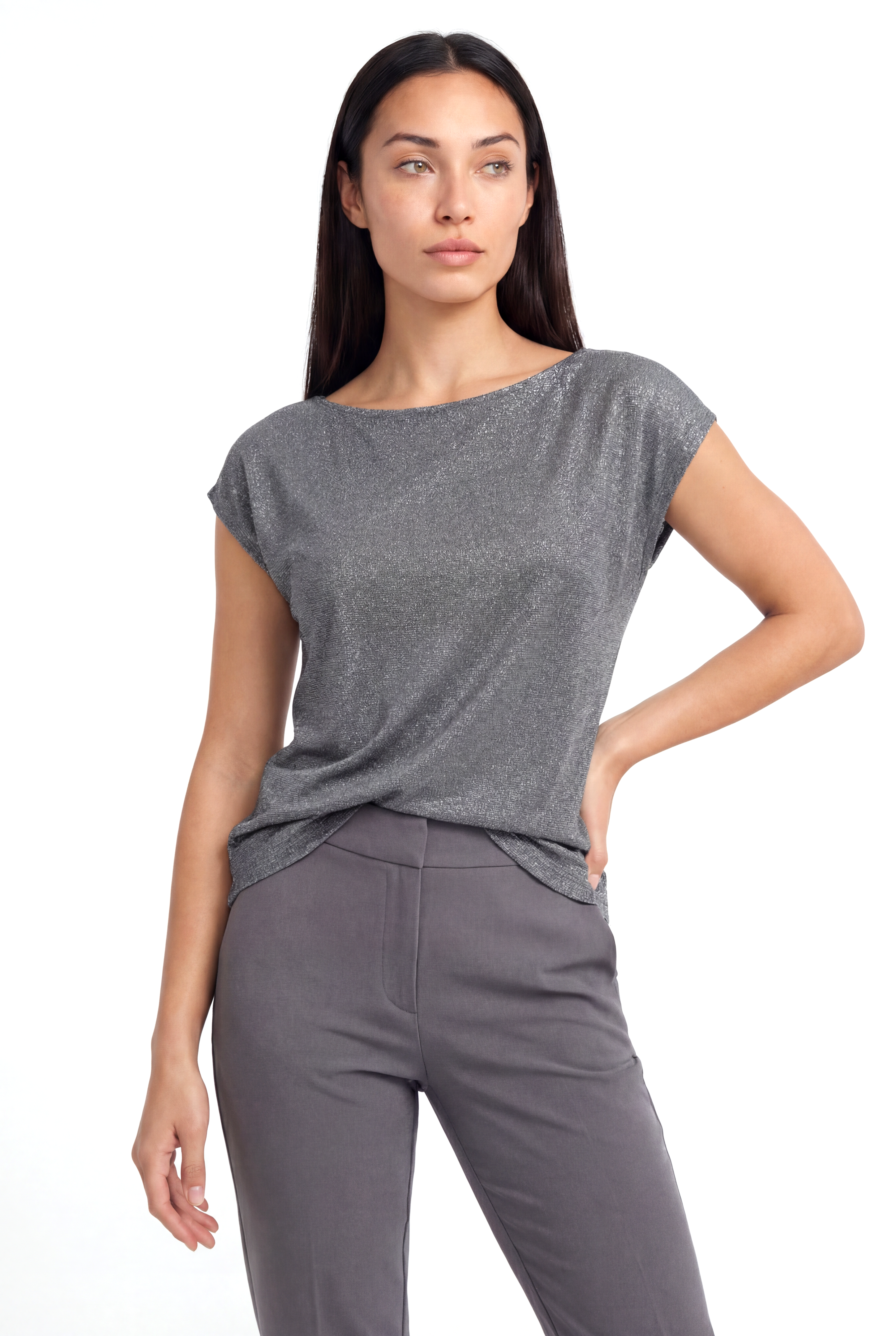 SKY GLITTER S/S TOP in Castlerock