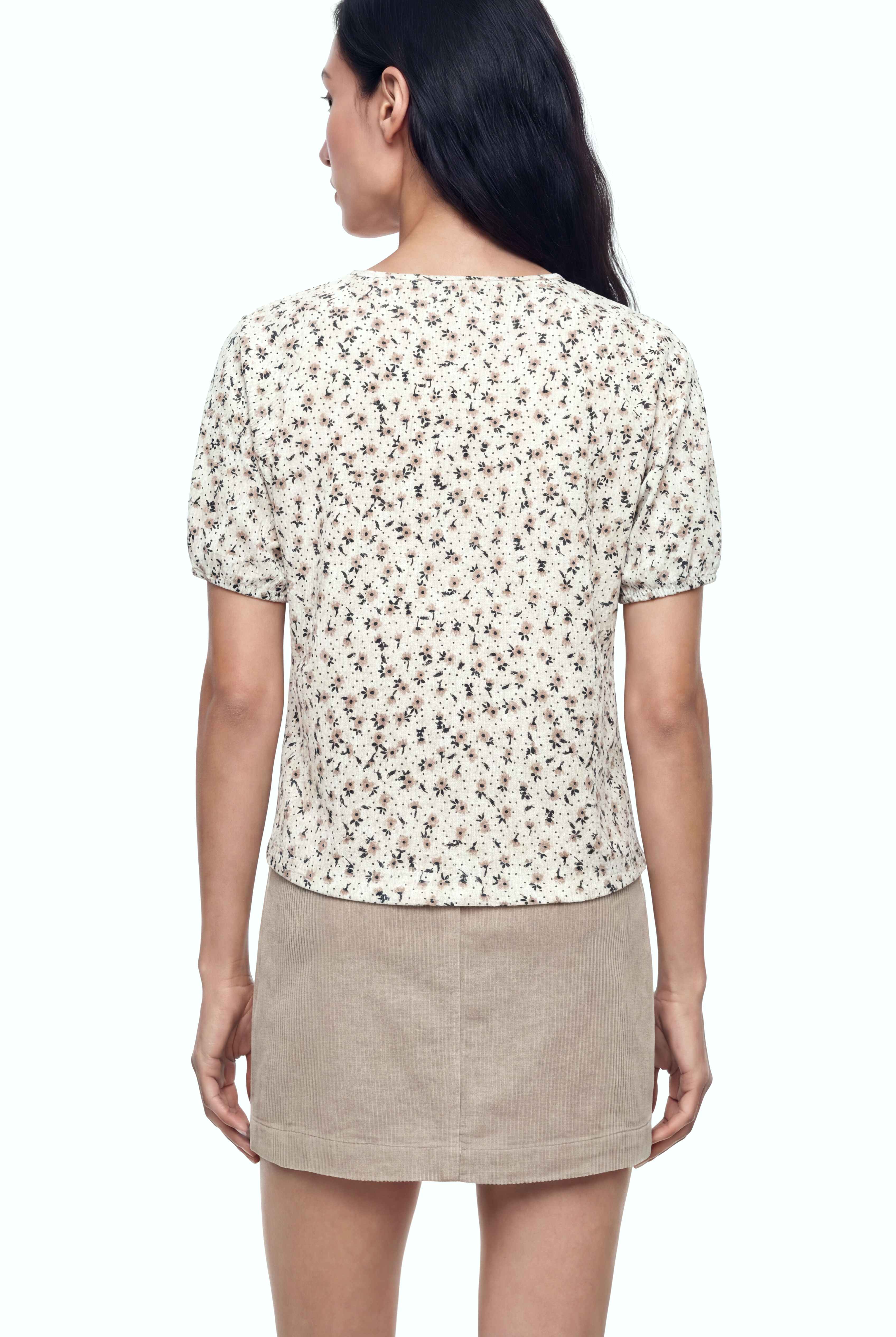 CARMEN CROP TOP in White AOP