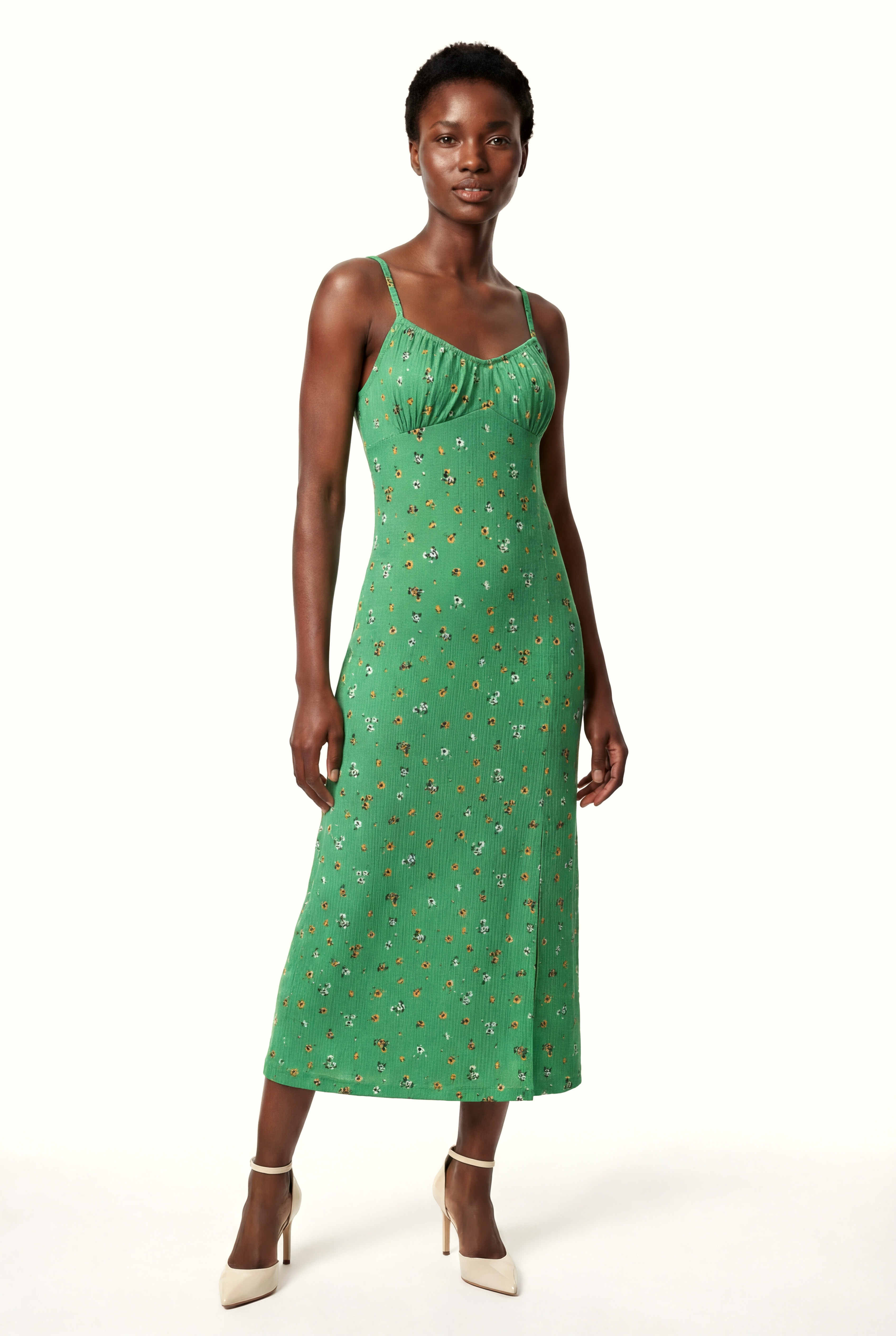 MARTA S/L DRESS in Holly Green
