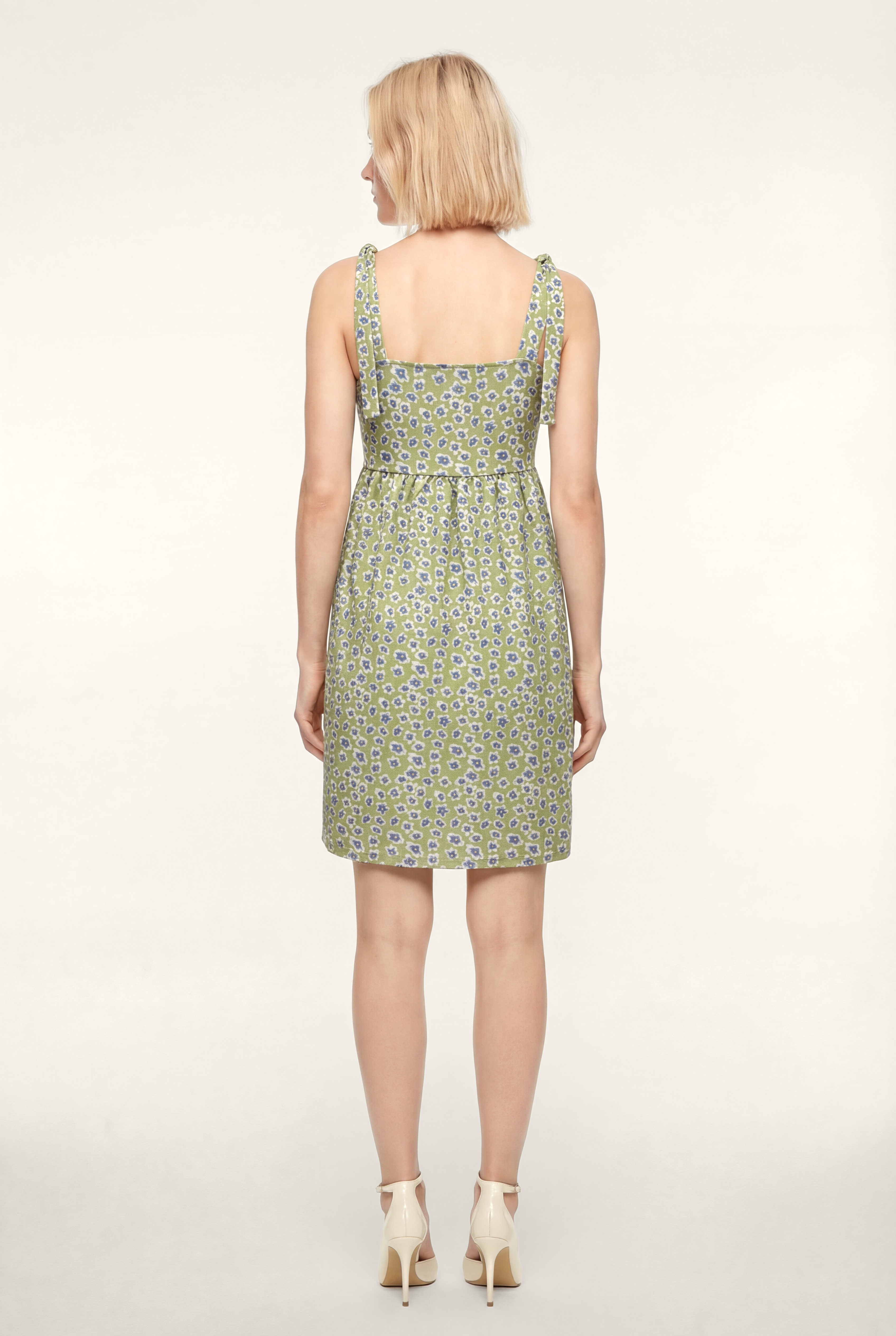 RAQUEL S/L DRESS in Green/Lila AOP