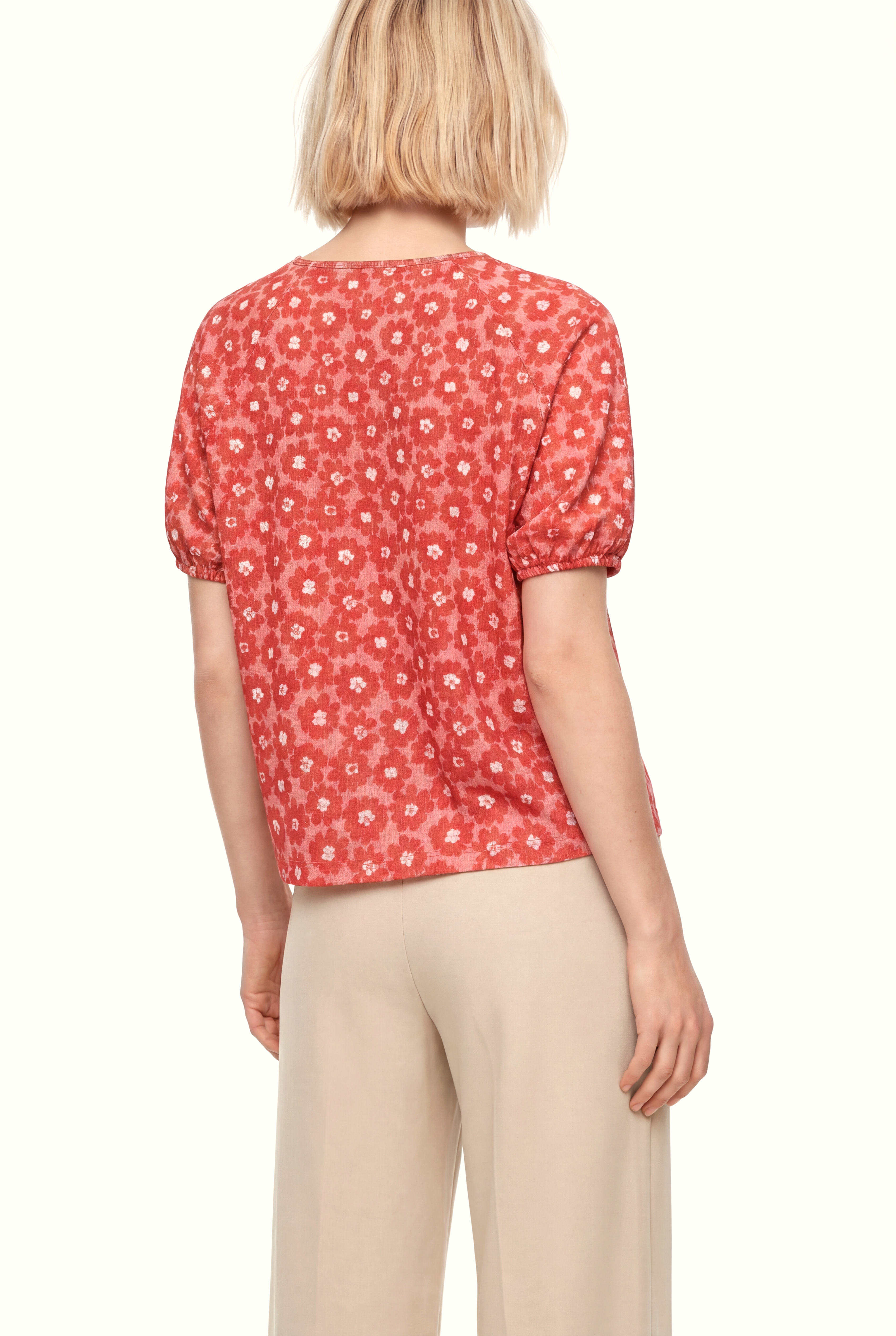 CARMEN CROP TOP in Red AOP