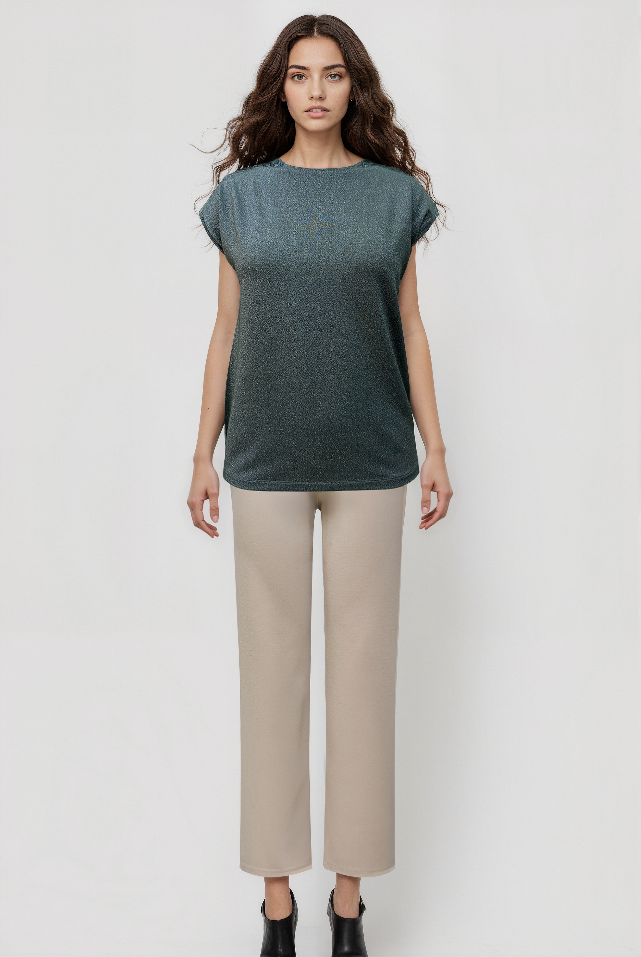 SKY GLITTER S/S TOP in Duffel Bag