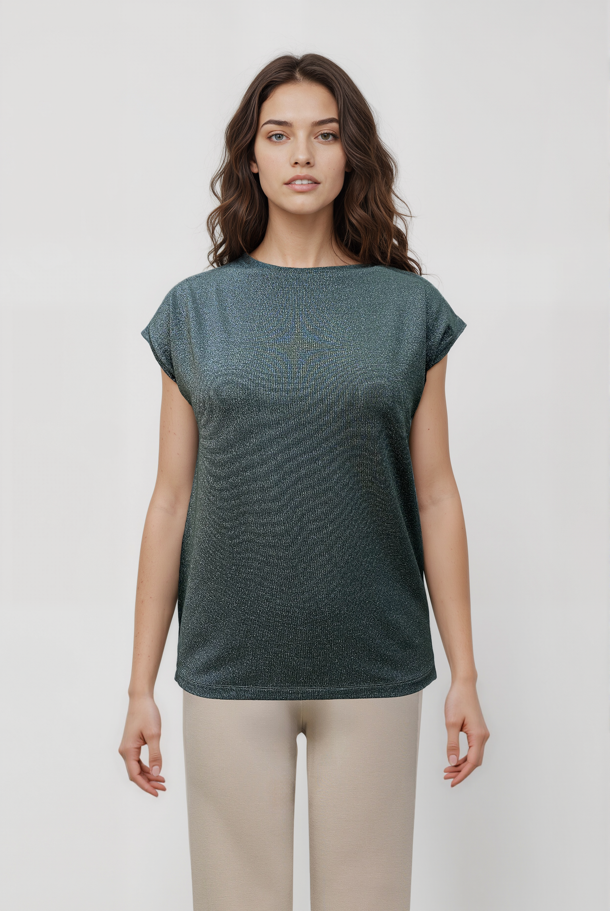 SKY GLITTER S/S TOP in Duffel Bag