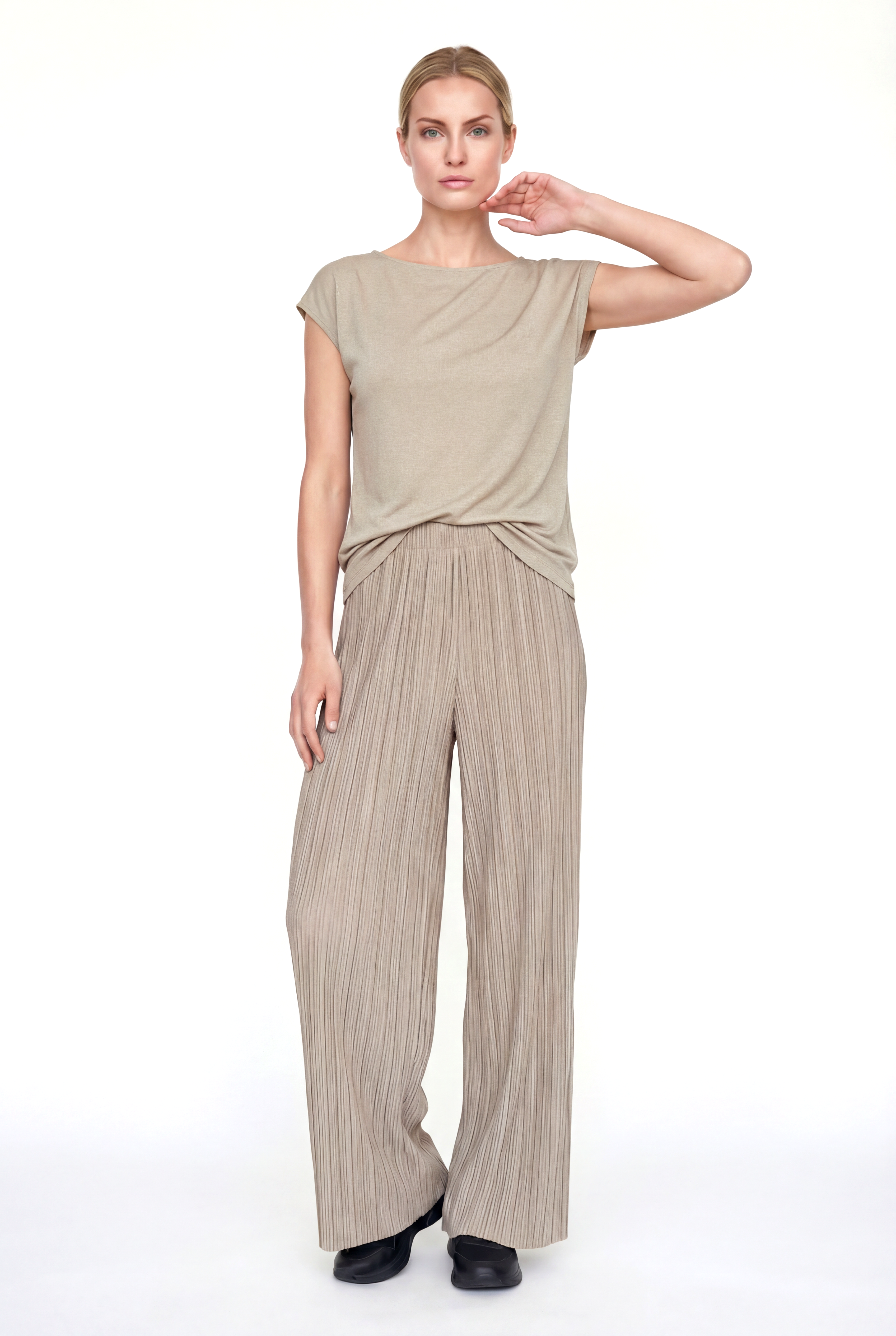 SKY GLITTER S/S TOP in Oro