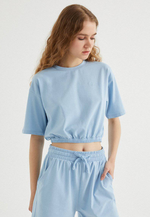 TOUCH CROP SET in Powder Blue