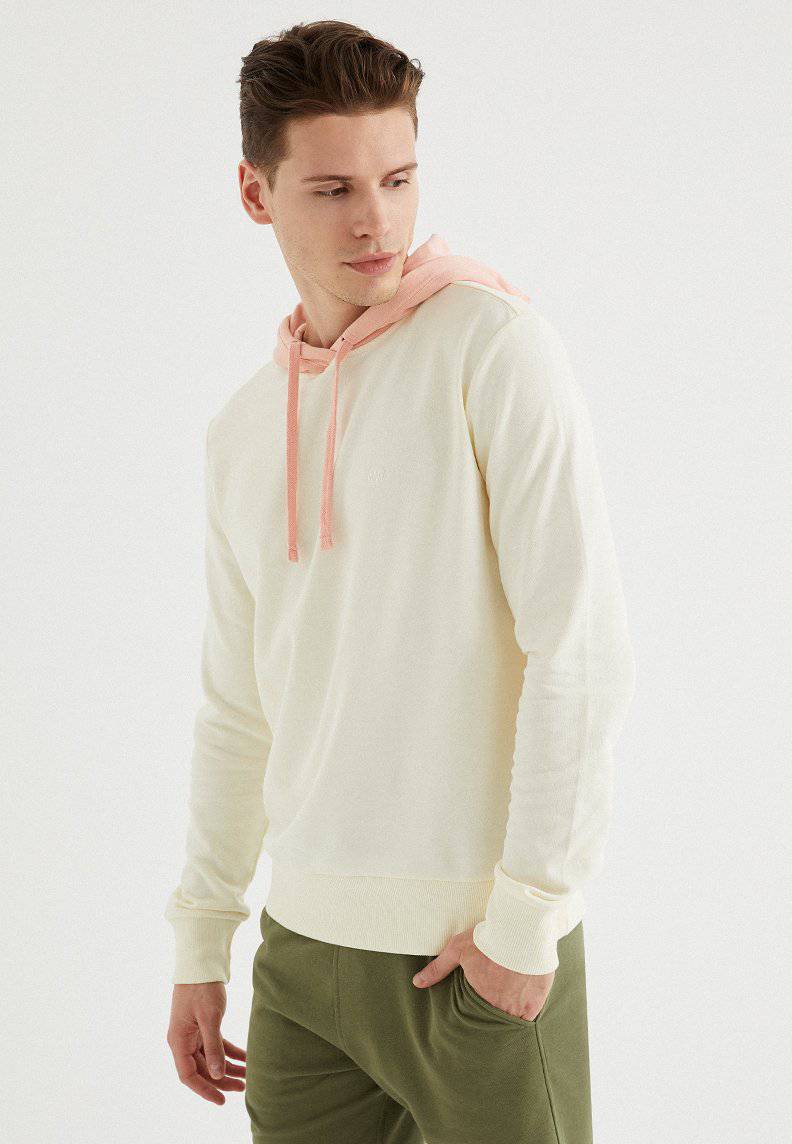 CORE COLOUR BLOCKED HOODIE in Vanilla Ice