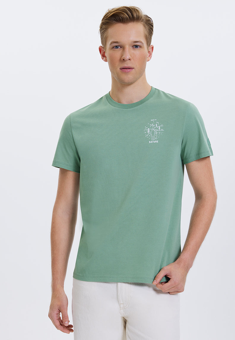 WMLINE NATURE TEE in Hedge Green