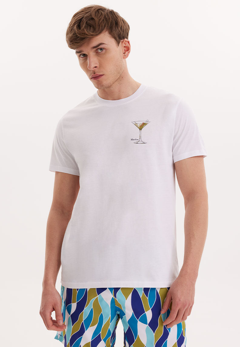 WMCOCKTAIL MARTINI TEE in White