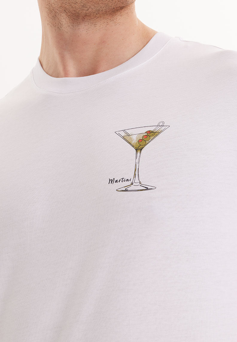 WMCOCKTAIL MARTINI TEE in White