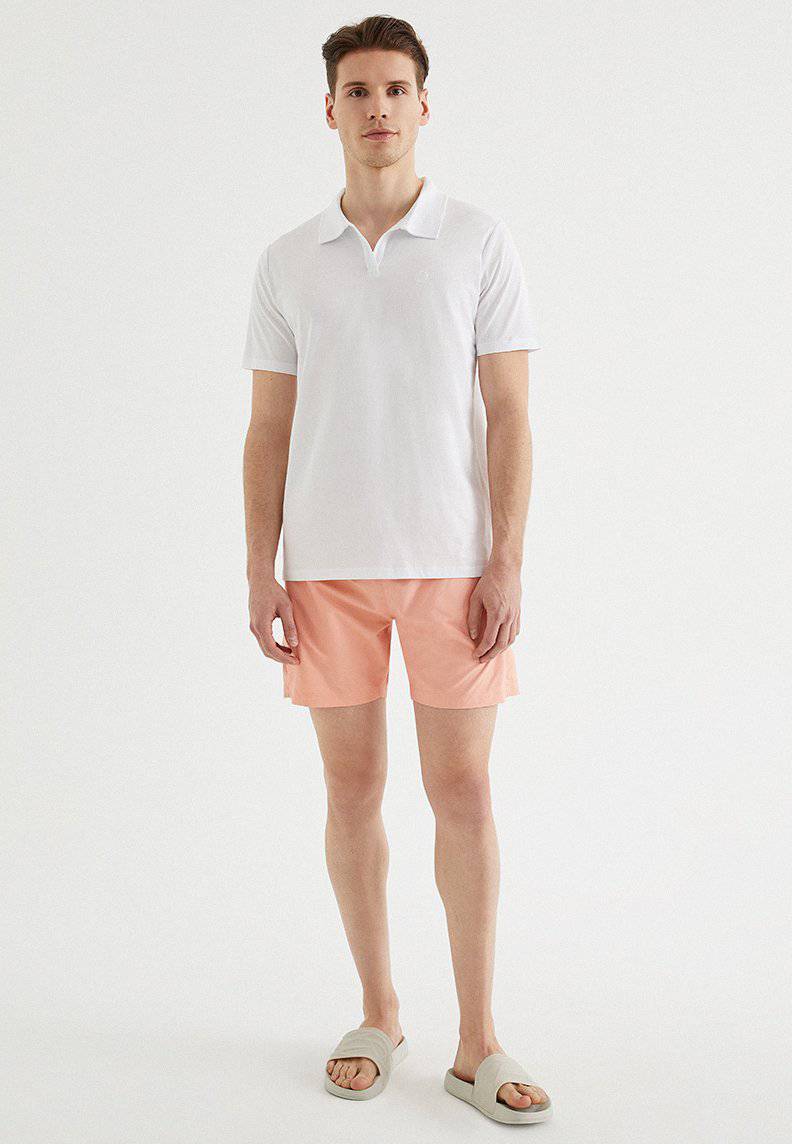 SOLID SWIM SHORTS in Coral Cloud