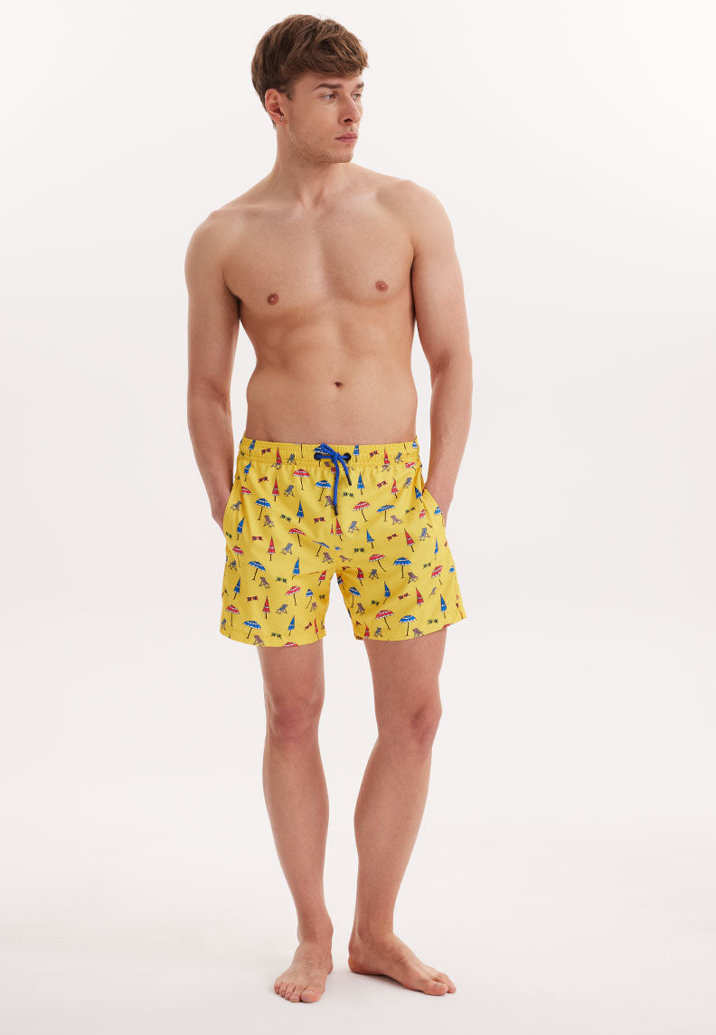 WMICON SUMMER SWIM SHORTS in Yellow AOP