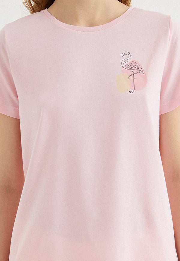 WATERCOLOUR FLAMINGO TEE