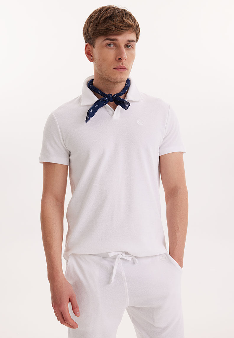 BREEZE TOWELLING POLO SHIRT in White