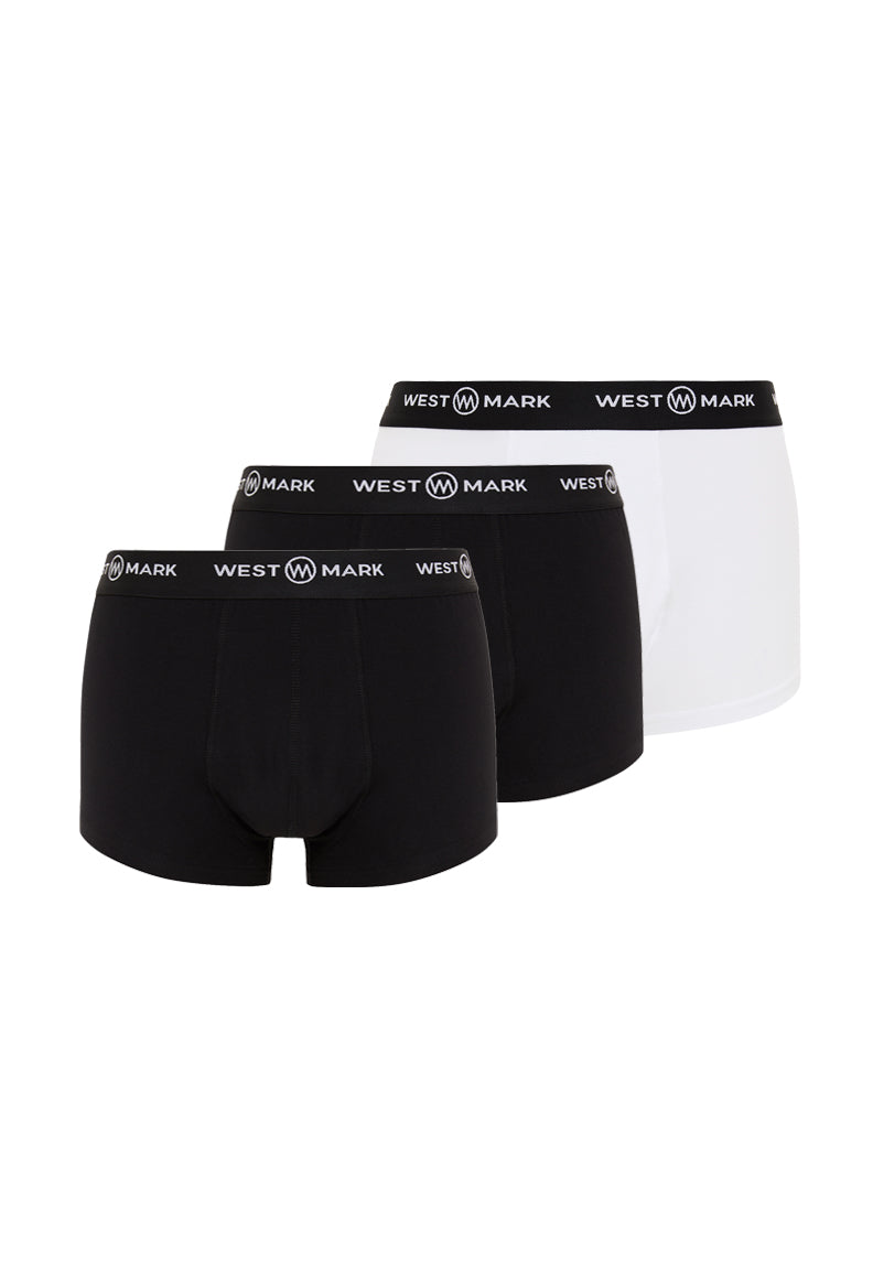SOLID BLACK WHITE TRUNK 3-PACK
