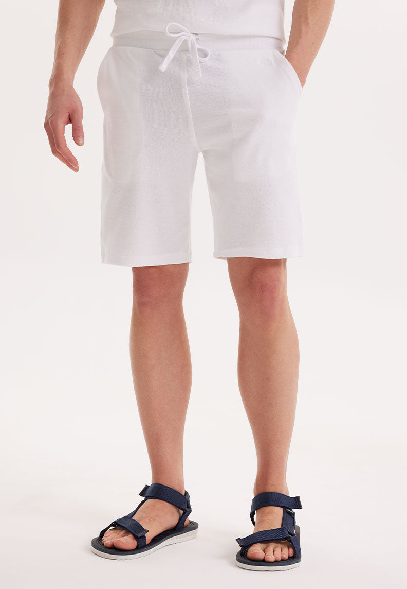 BREEZE TOWELLING SHORTS in White